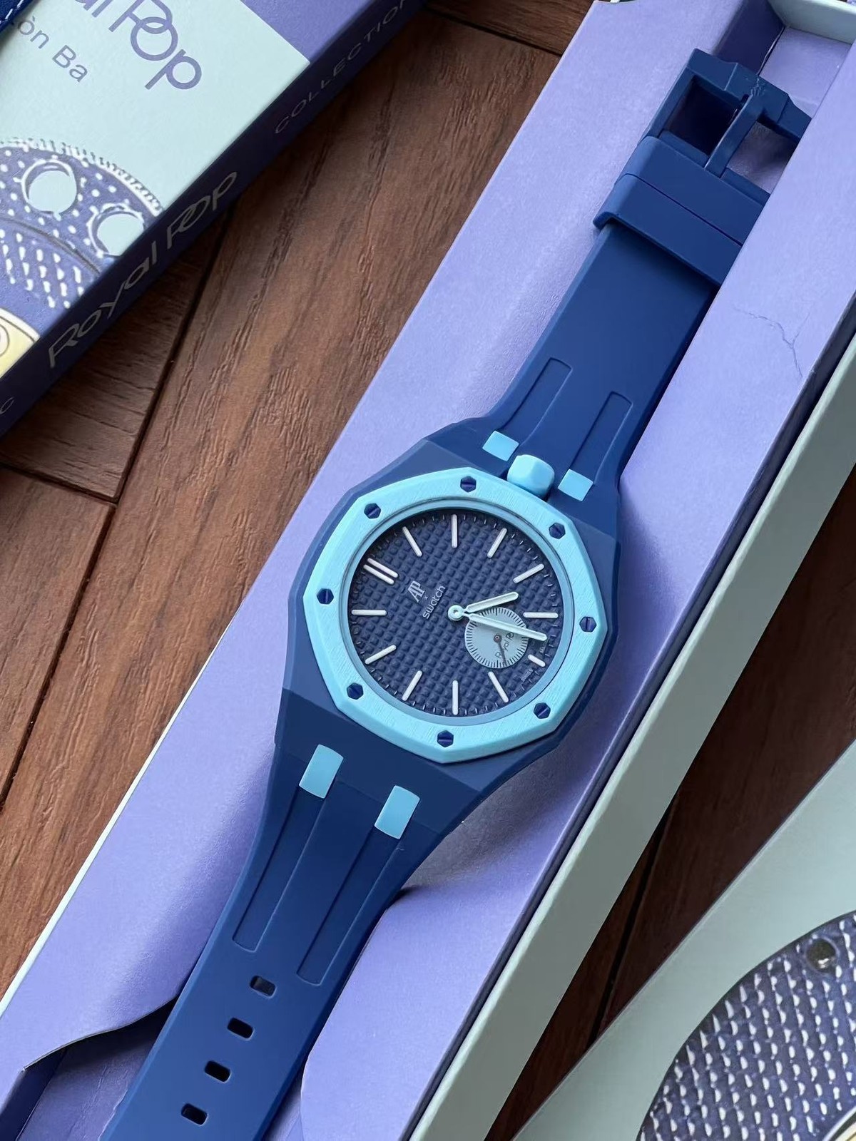 NEW Swatch x Audemars Piguet Royal Pop Lan Ba Blue Bioceramic Pocket Watch