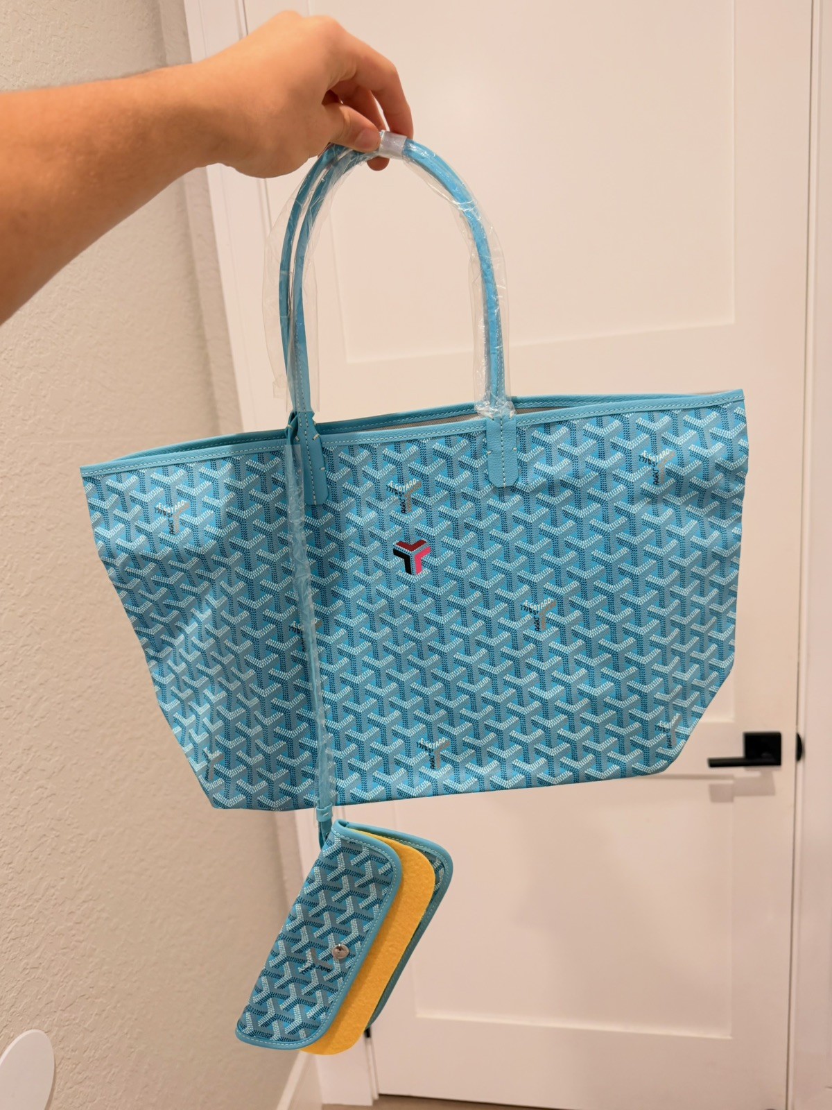 GOYARD Saint Louis PM Tote Turquoise Blue Limited Edition + Pouch + Receipt GOYARD Saint Louis PM Tote Turquoise Blue Limited Edition + Pouch + Receipt