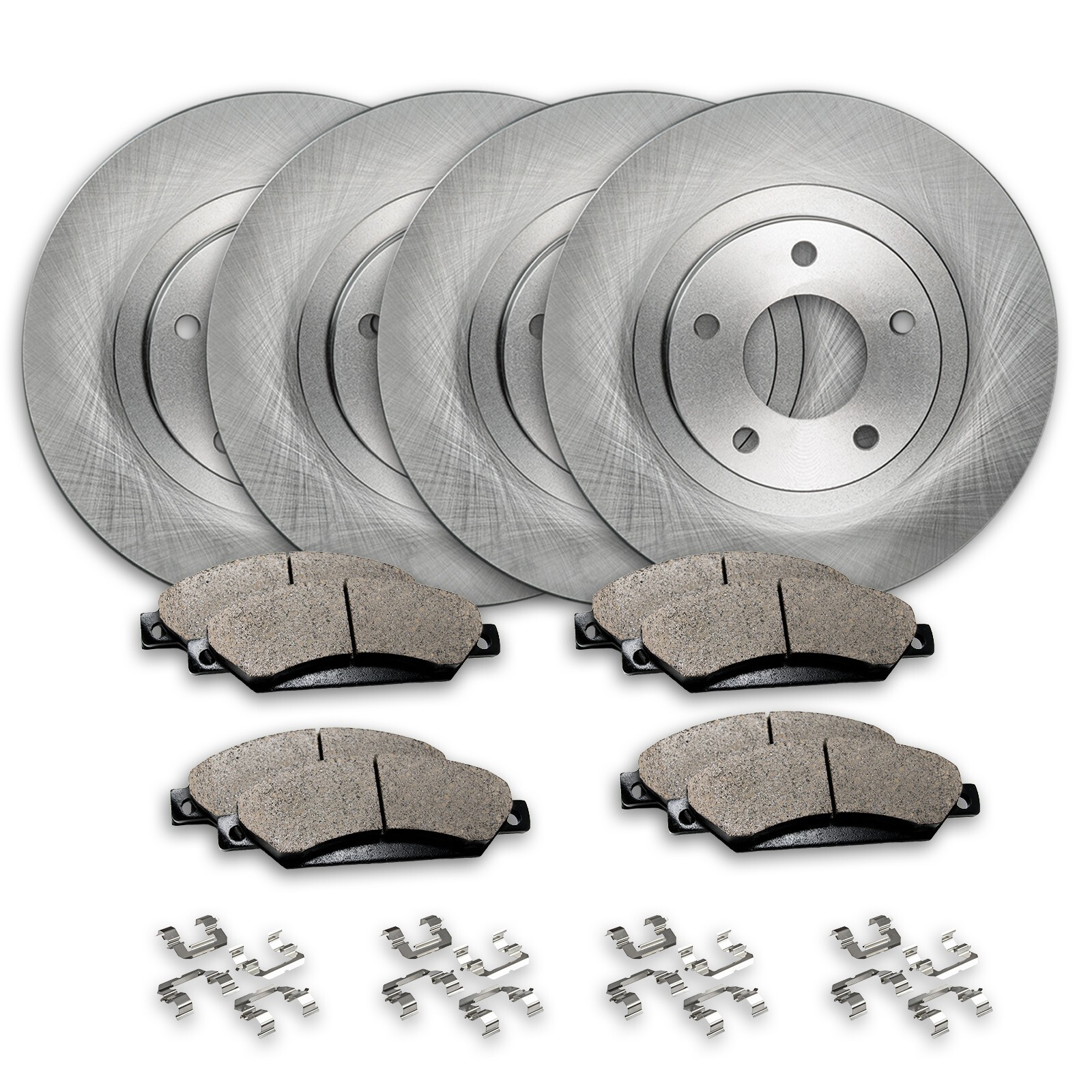 Front & Rear Brake Rotors + Ceramic Pads for Hyundai Sonata Kia Optima