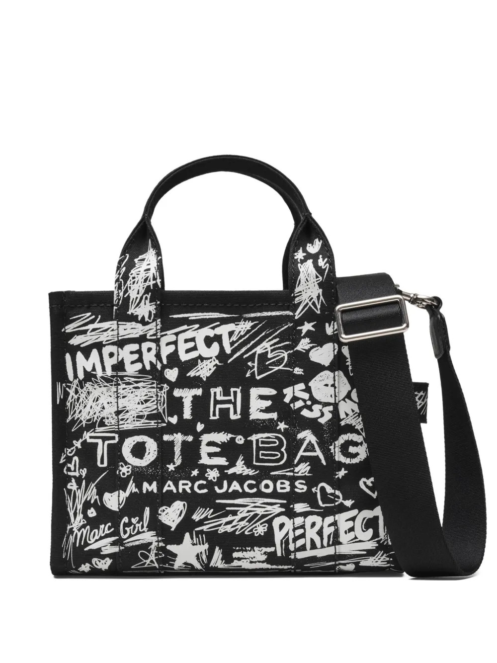 MARC JACOBS - Women Punk Scribble Canvas Small Tote Bag