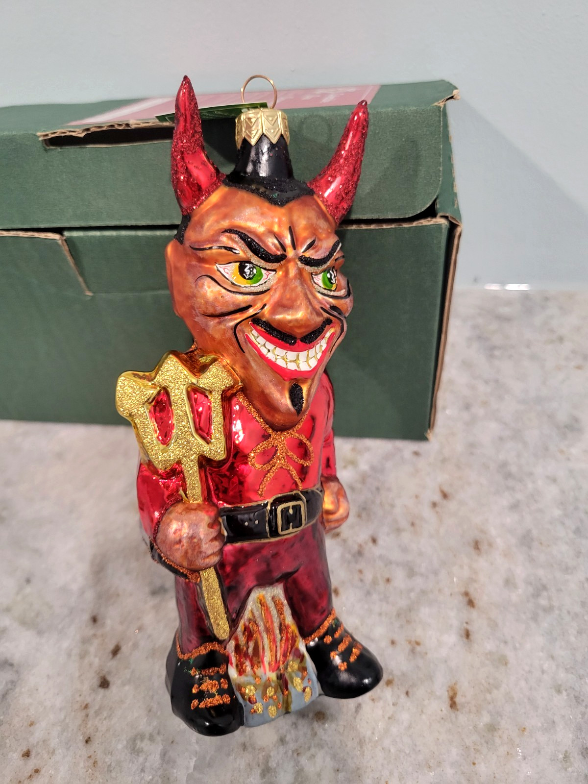 SLAVIC TREASURES Red Devil Debut 1998-2002 Halloween Ornament blown glown MIB SLAVIC TREASURES Red Devil Debut 1998-2002 Halloween Ornament blown glown MIB