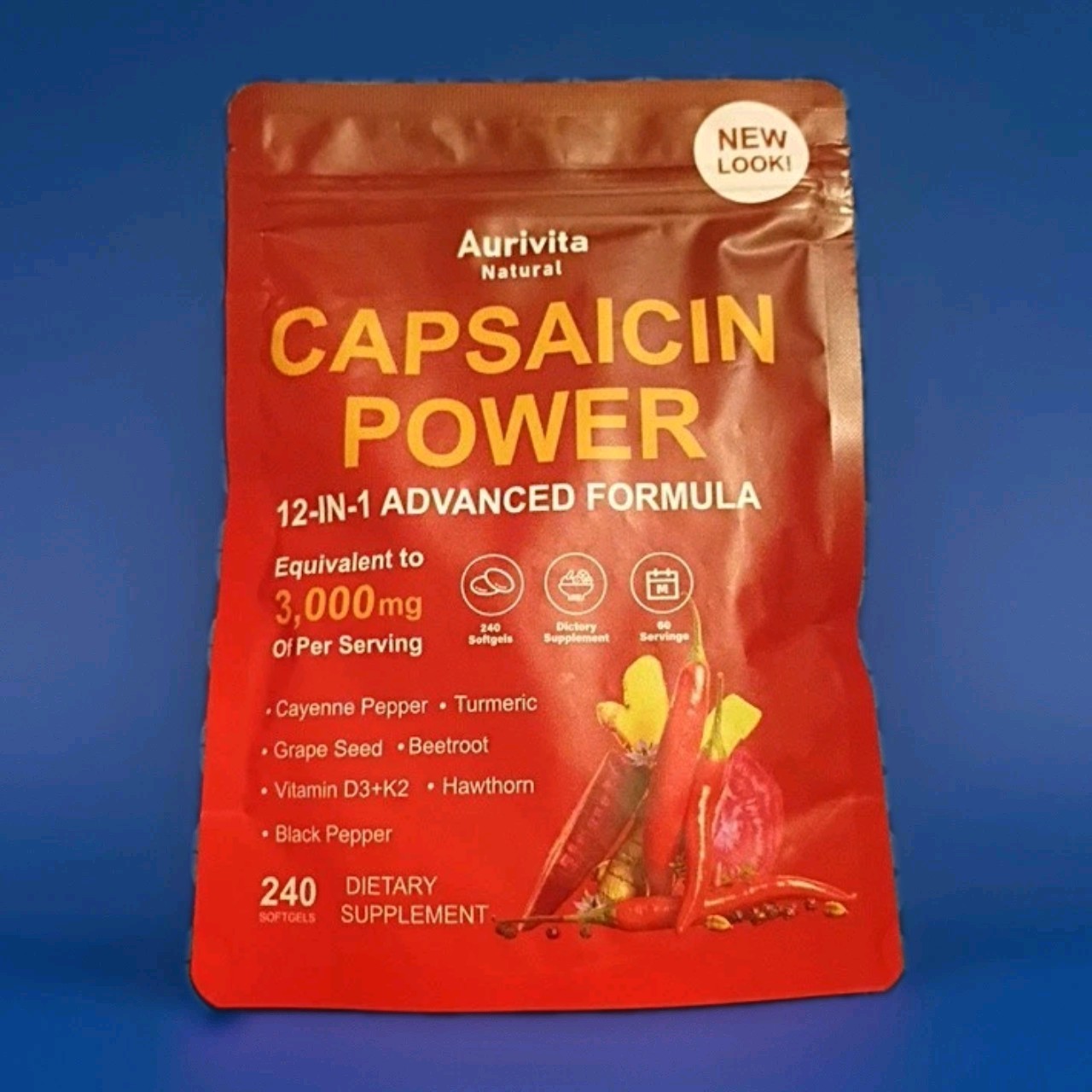 Aurivita Capsaicin Power, 240 Softgels, Advanced Formula, Provides Many Benefits