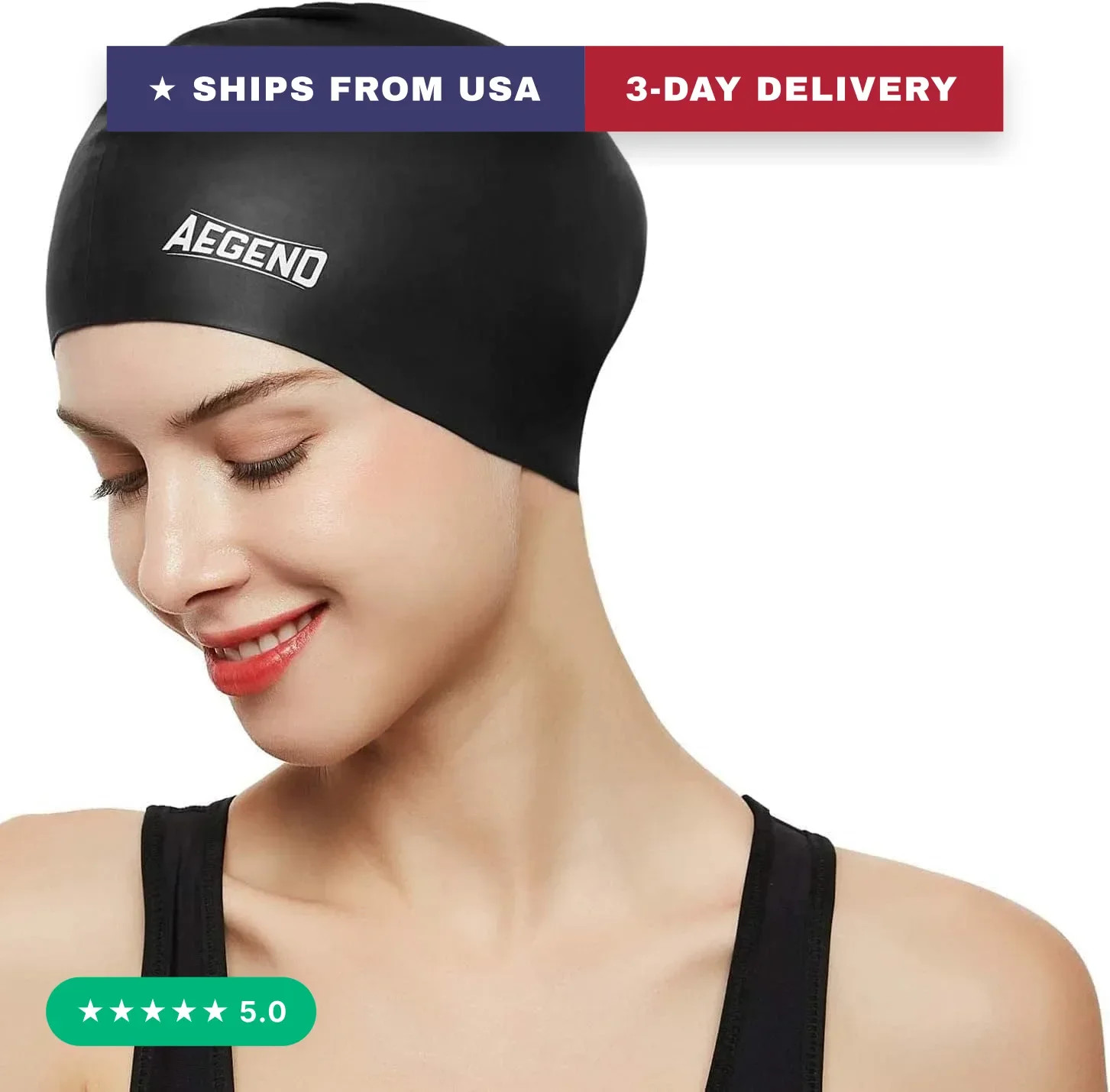 Gorro de Natacion para Cabello Largo Silicona Impermeable para Adulto y Joven