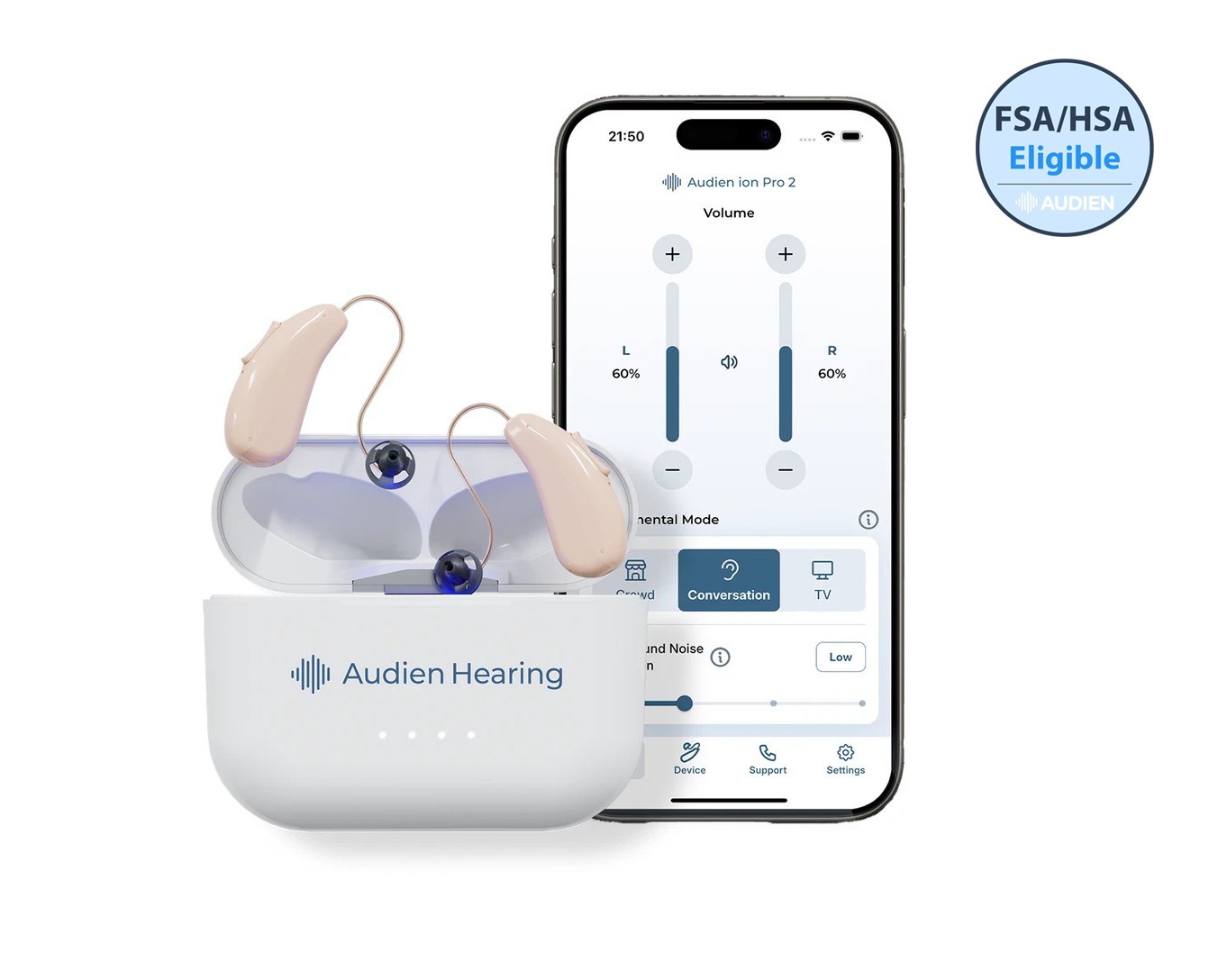 Audien ION Pro 2 BTE Bluetooth Hearing Aid No Prescription Certified Refurbished Audien ION Pro 2 BTE Bluetooth Hearing Aid No Prescription Certified Refurbished