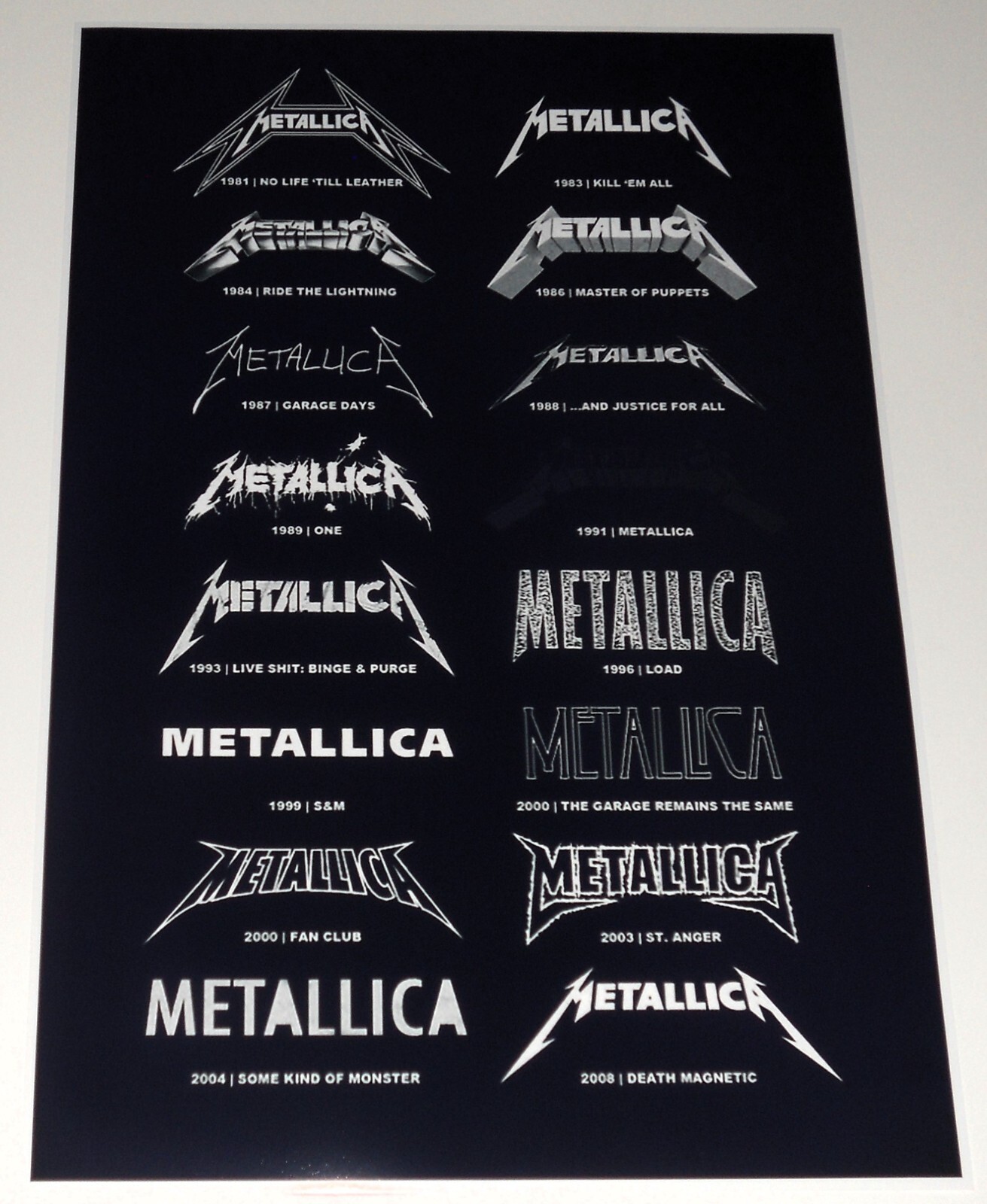 Metallica Name Script Poster 19\