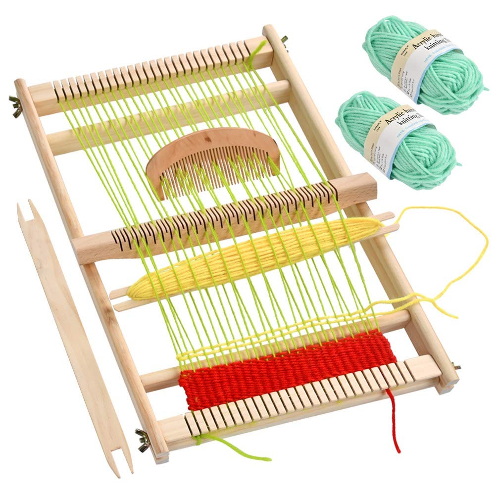 Wooden Weaving Loom Craft Kit Large Frame for Kids Beginners Adults Wooden Weaving Loom Craft Kit Large Frame for Kids Beginners Adults