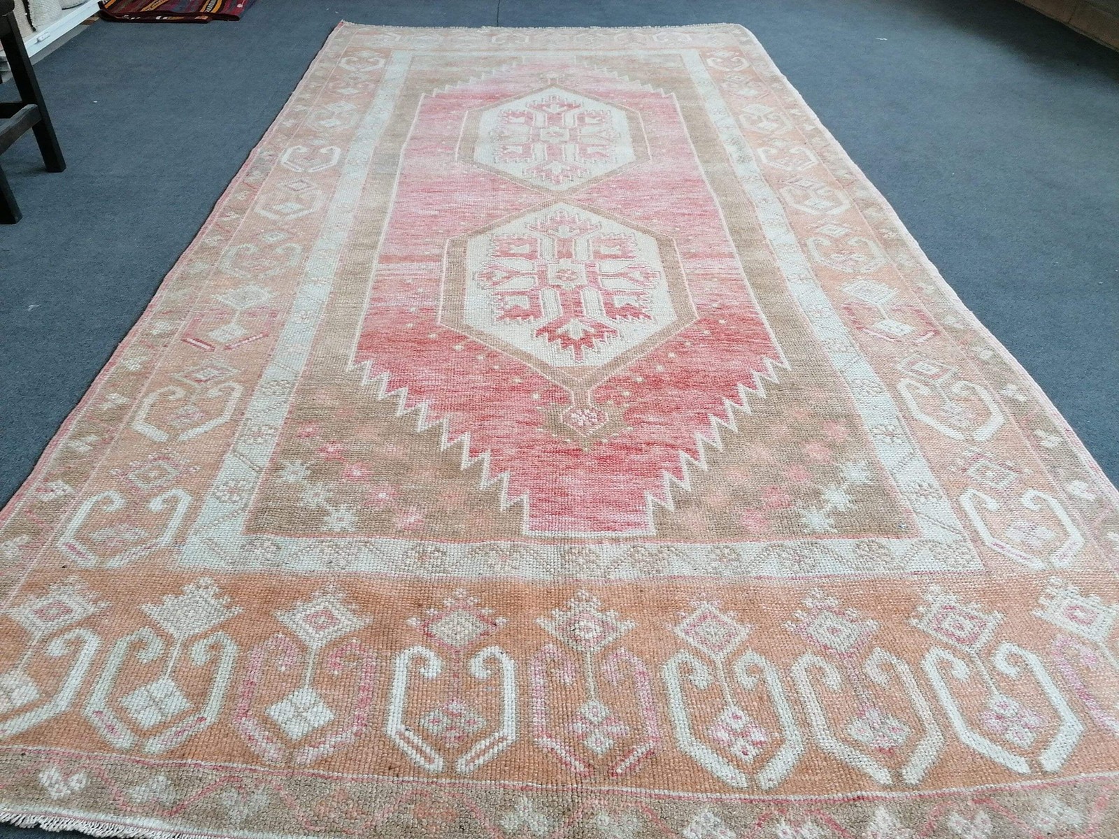 Vintage rug, hand made wool rug 4.4 x 8.11 vintage runner rug, turkish rug, oush