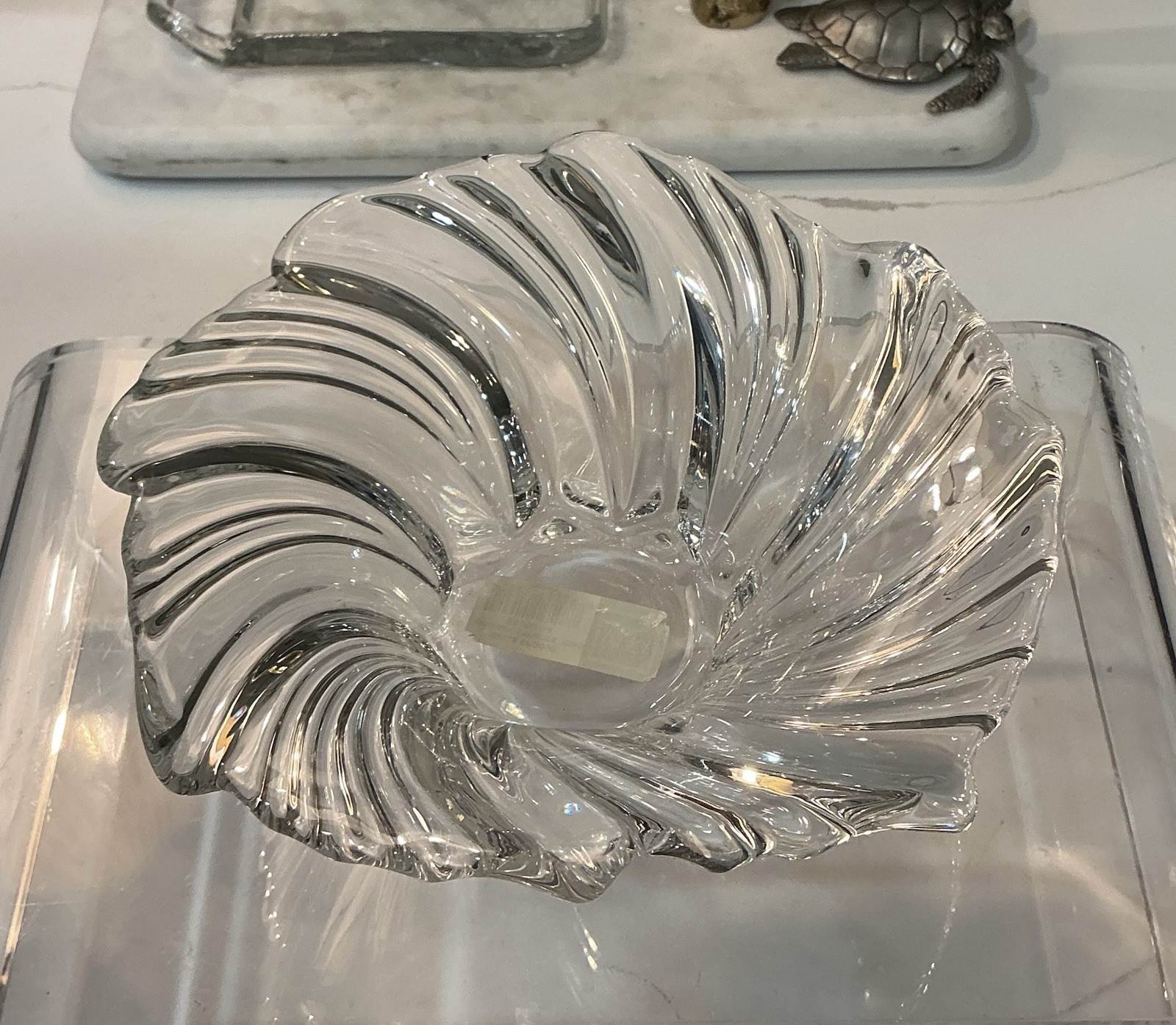 MWT- Mikasa Crystal Belle Epoque Swirl Wave Design 7” Bowl  (2) Available