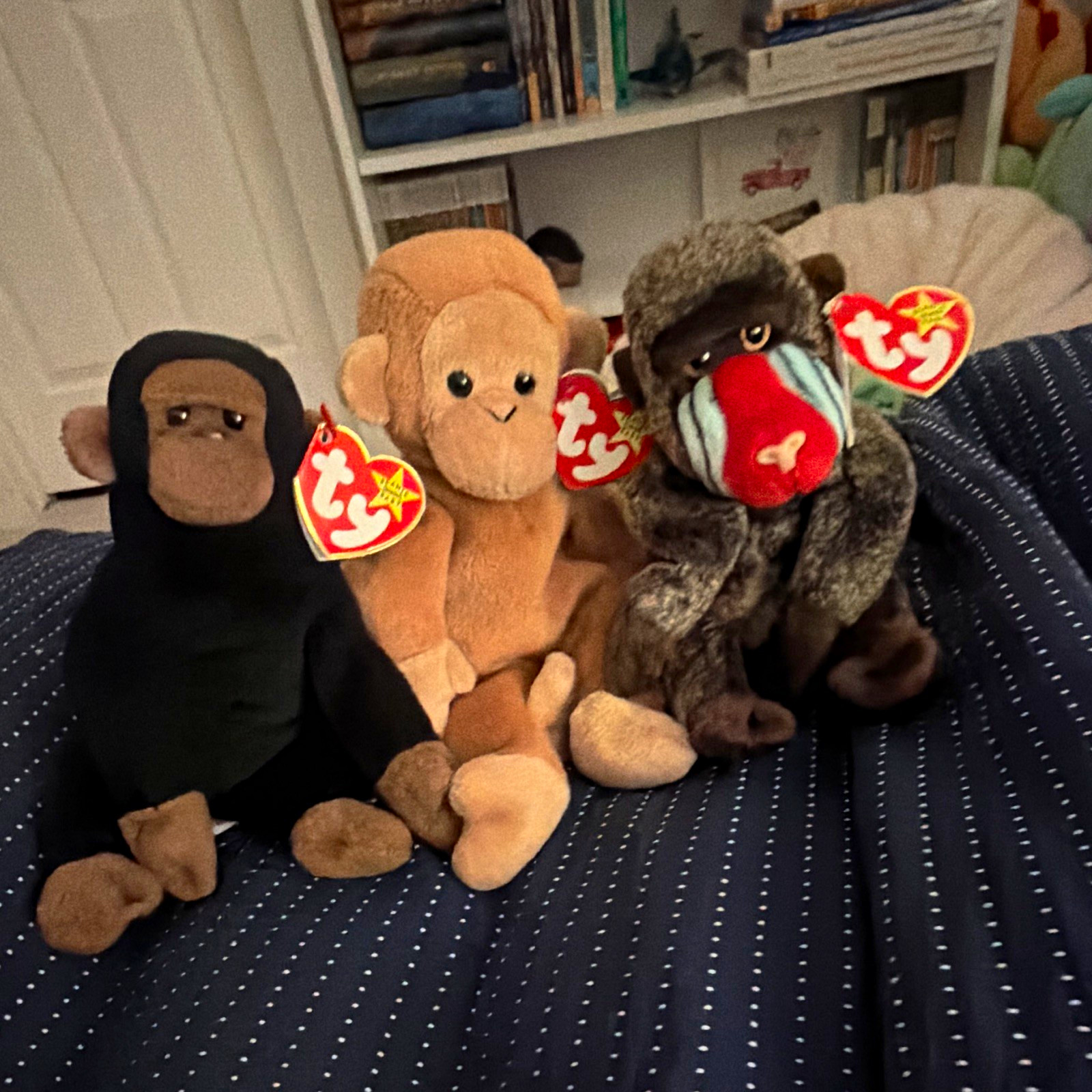 Ty Beanie Babies Monkey Plush Lot of 3 Congo Bongo Cheeks Vintage 1996 1999 Ty Beanie Babies Monkey Plush Lot of 3 Congo Bongo Cheeks Vintage 1996 1999