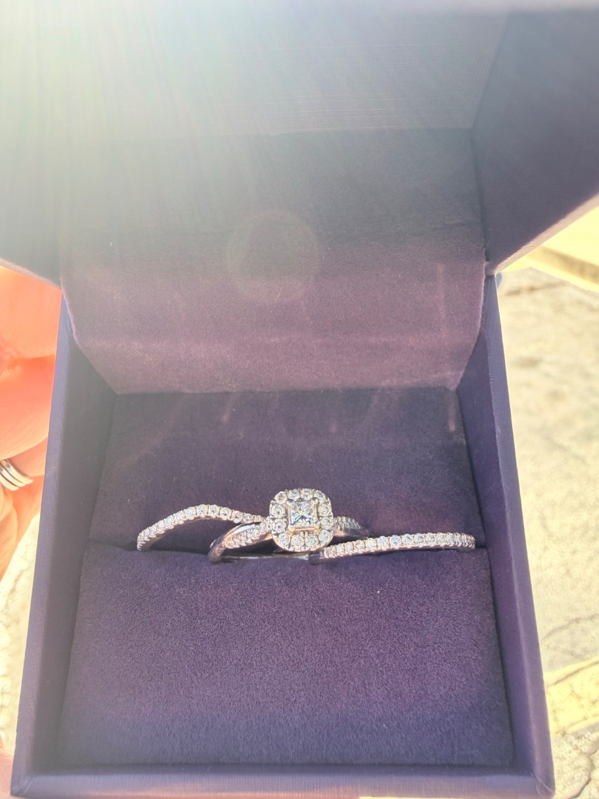 14K White Gold Bridal Set Trio from Zales Size 9 Used in Perfect Conditions
