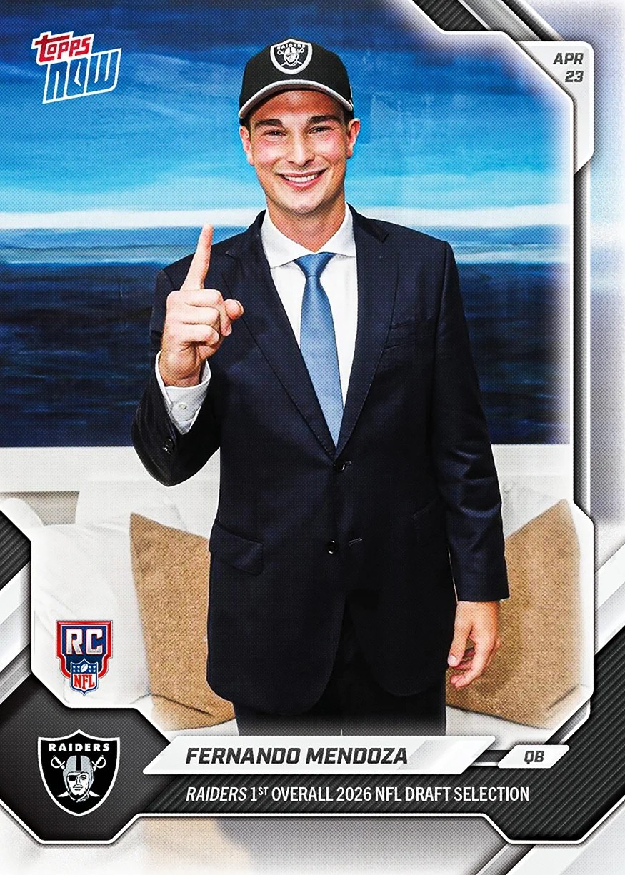 2026 Topps Now - Fernando Mendoza #FMEN /126581 (RC) 2026 Topps Now - Fernando Mendoza #FMEN /126581 (RC)