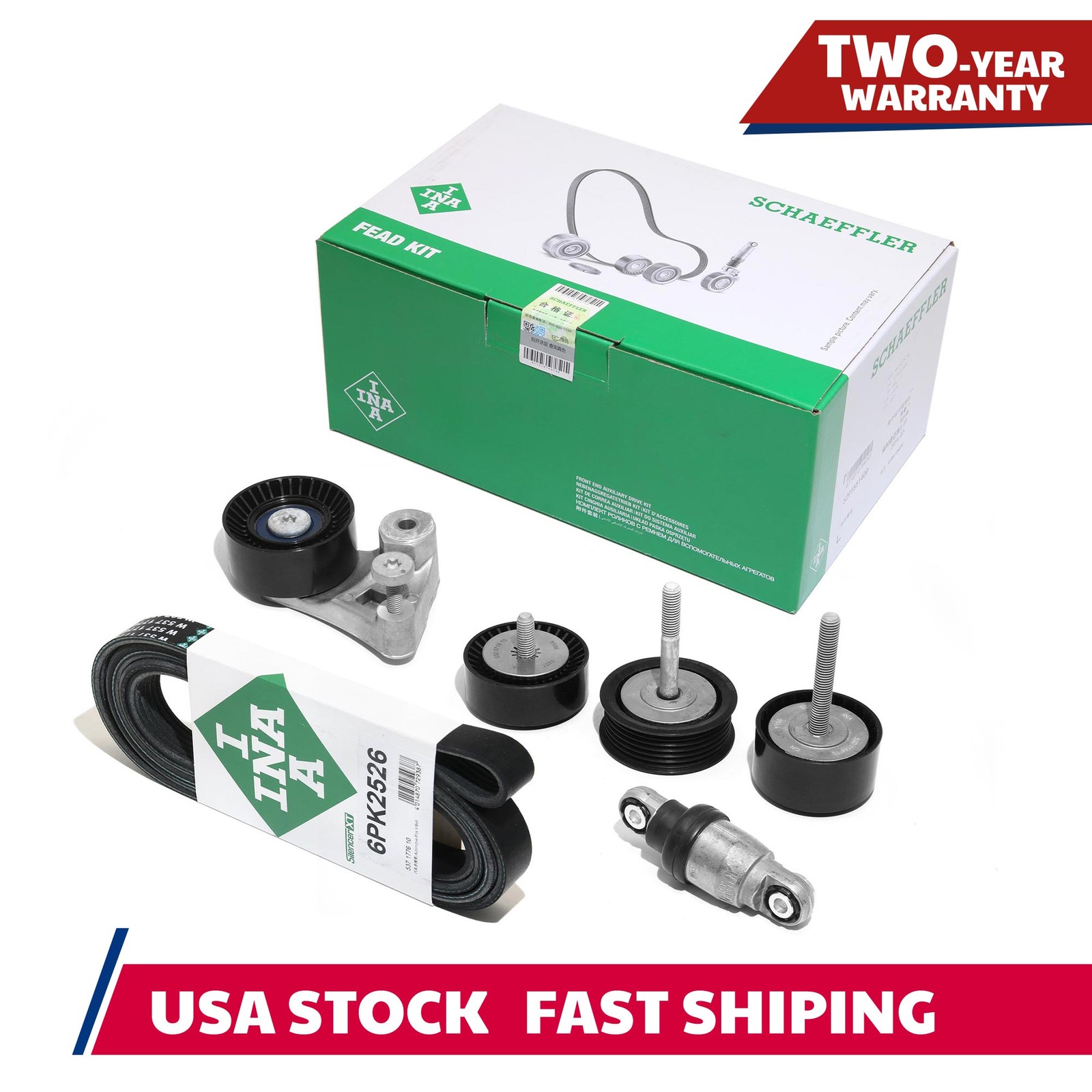 INA OEM Belt Tensioner Kit For Porsche Macan 3.0T 2014-2018 6PK2526