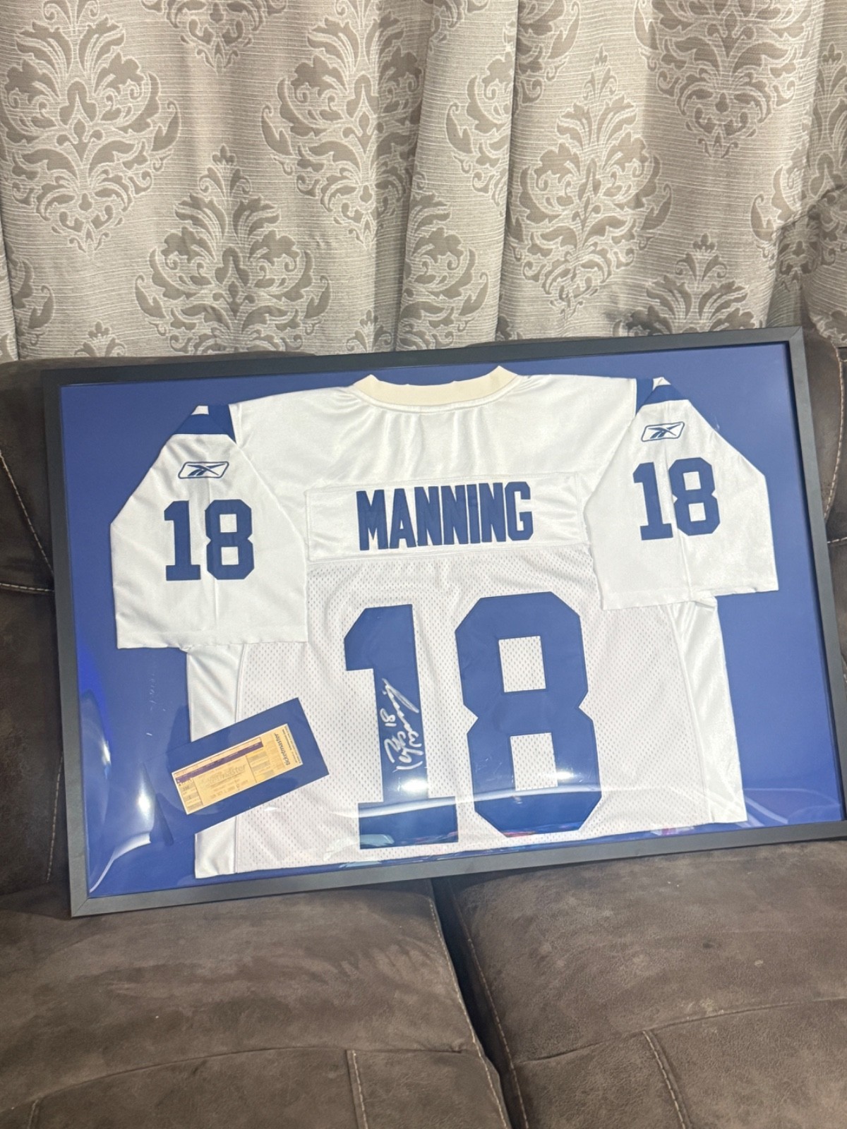 Peyton Manning Autographed Signed Framed Indianapolis Colts “Reebok jersey”