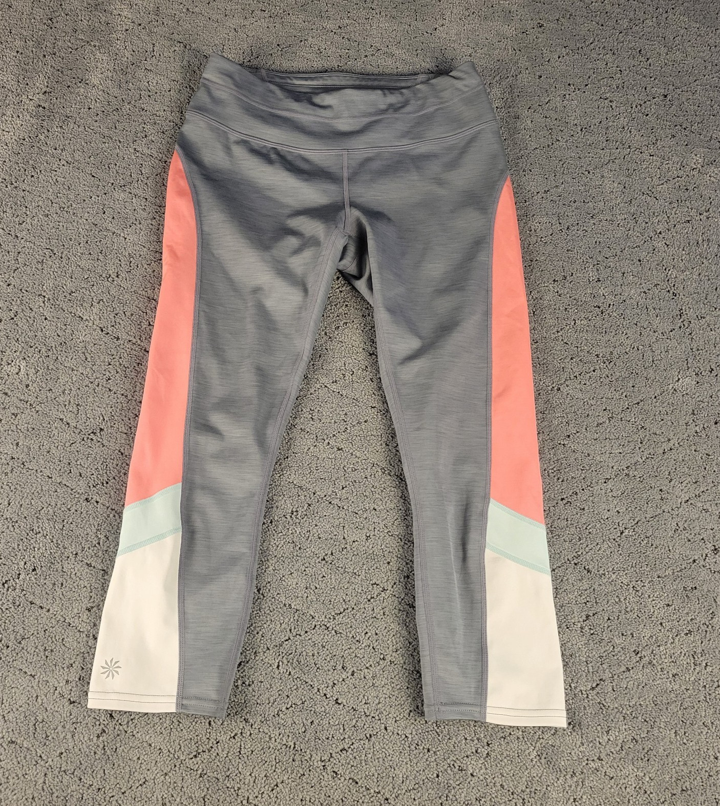 Athleta Pants Womens S Sonar Colorblock Capri Pull On Slimming Yoga Athleisure