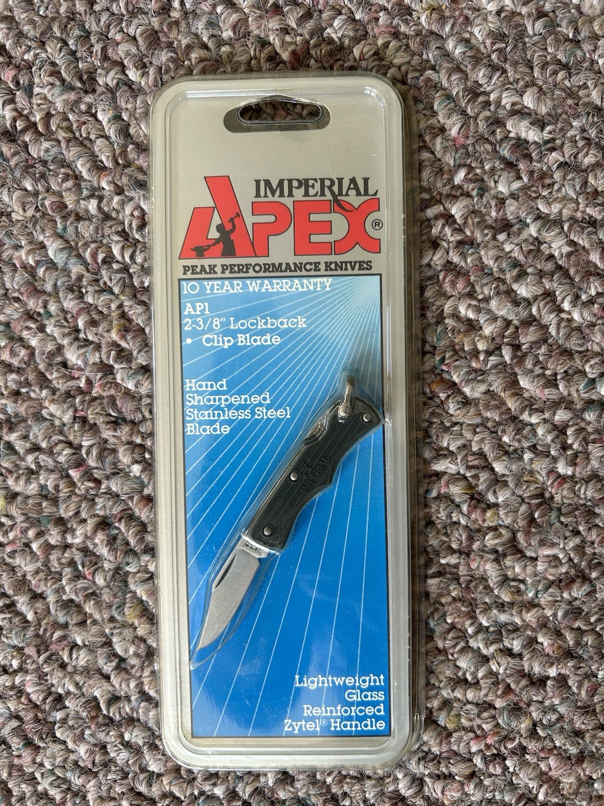 NEW Imperial Apex Wilderness Kickback Knife Safety Hand Sharpened NIP