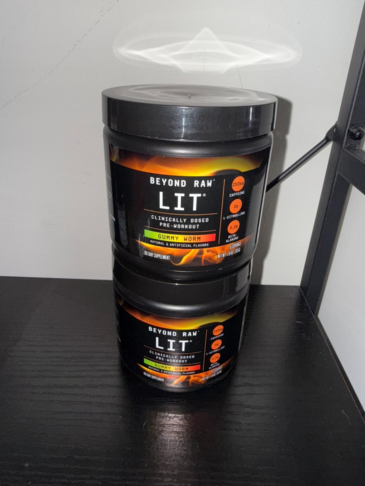 Pack of 2 Beyond Raw LIT Dosed Pre-Workout gummy worm Exp: 04-2028 15 servings