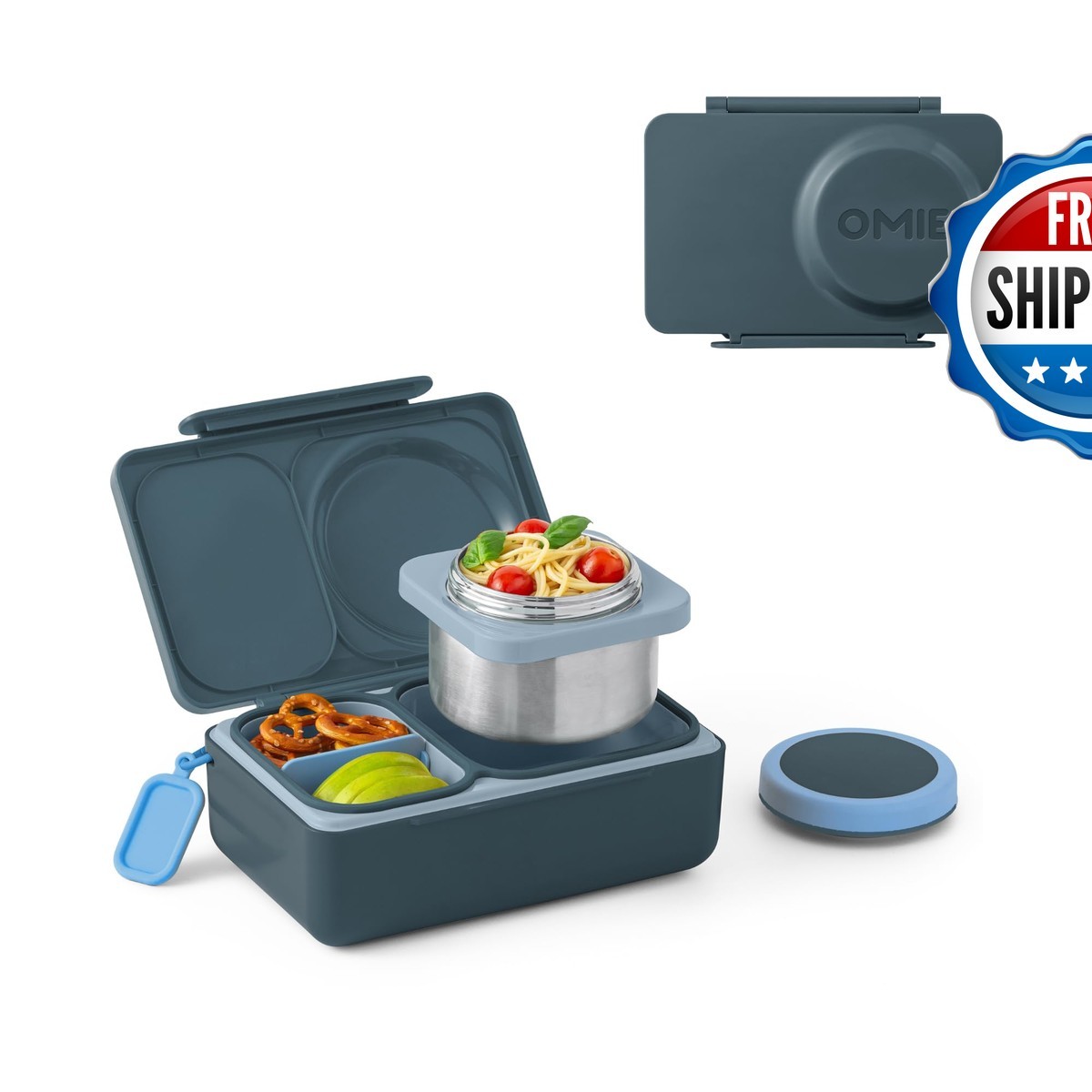 Omie OmieBox UP Kids Insulated Bento Box, Graphite Omie OmieBox UP Kids Insulated Bento Box, Graphite
