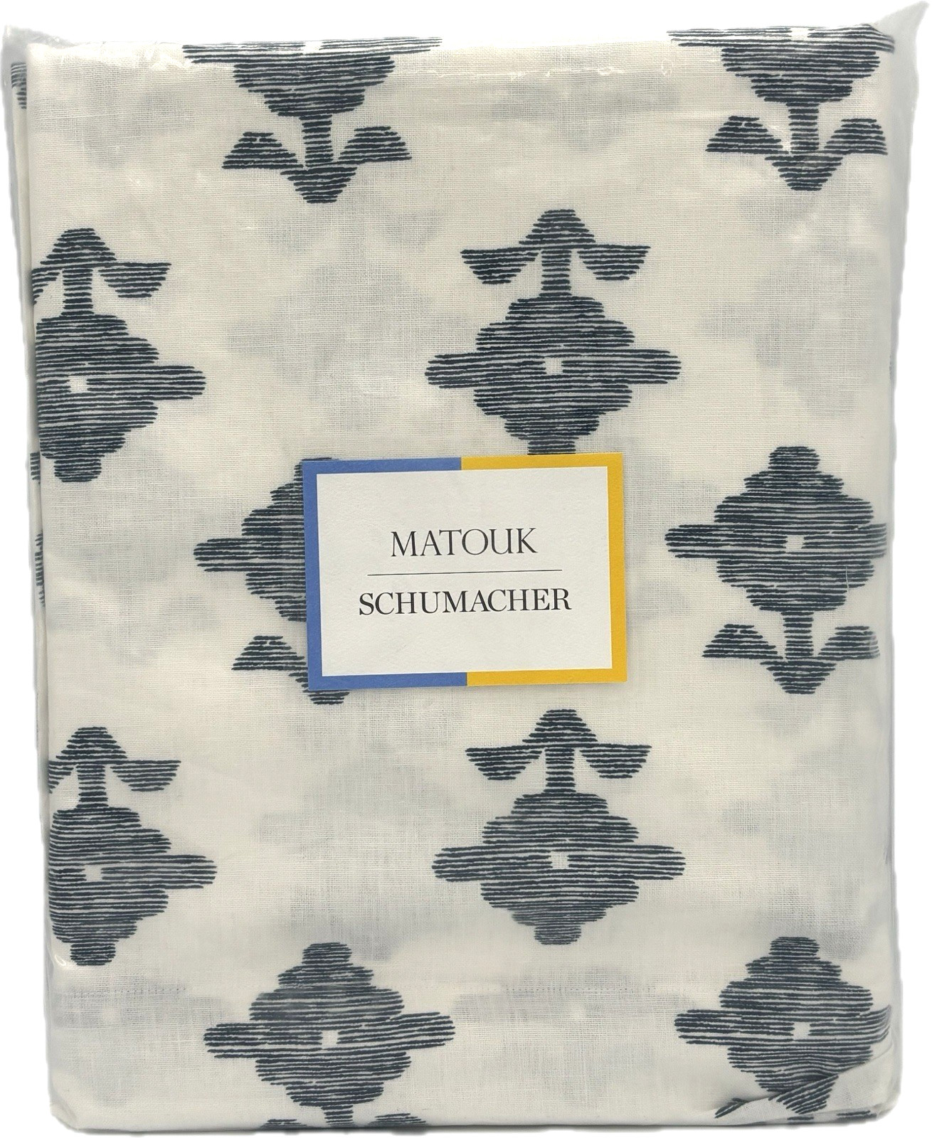 Matouk Schumacher Rubia 70x90 Oblong Tablecloth Navy 100% Linen USA Portugal