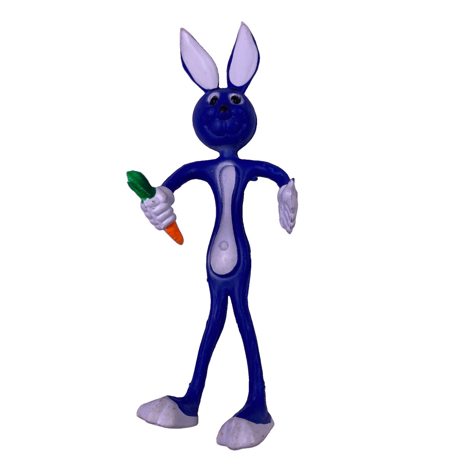 Vintage Bendable Rubber Easter Bunny Rabbit with Carrot 5.75\ Vintage Bendable Rubber Easter Bunny Rabbit with Carrot 5.75\