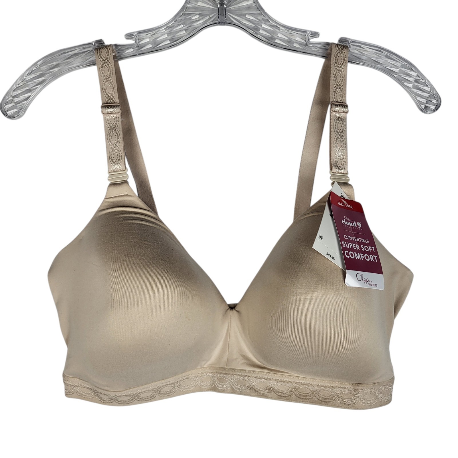 Olga By Warners Cloud 9 Convertible Bra 38DD Beige Wire Free NWT