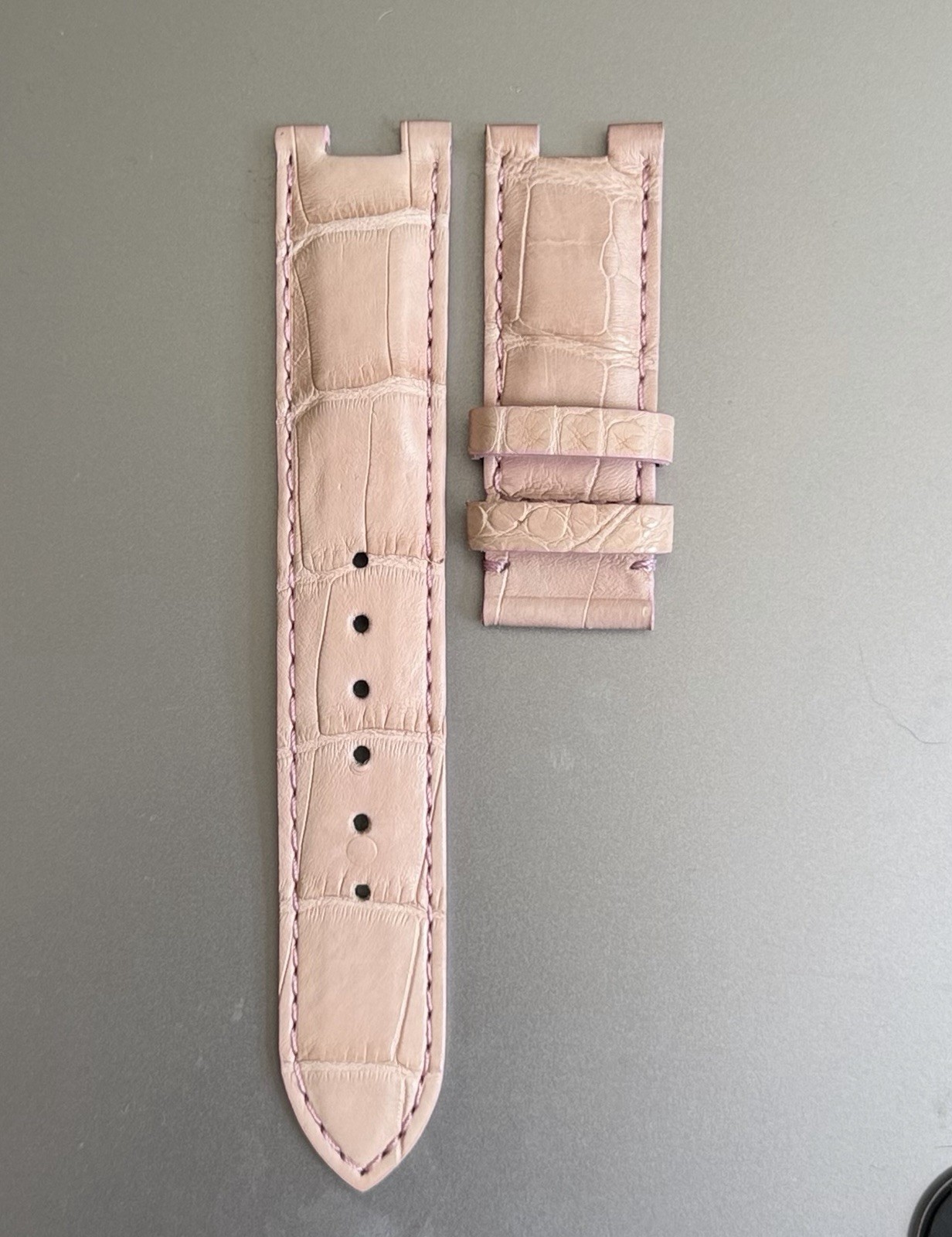 Genuine Concord La Scala 19mm Pink Gator Leather Watch Strap Band OEM 2866 Swiss