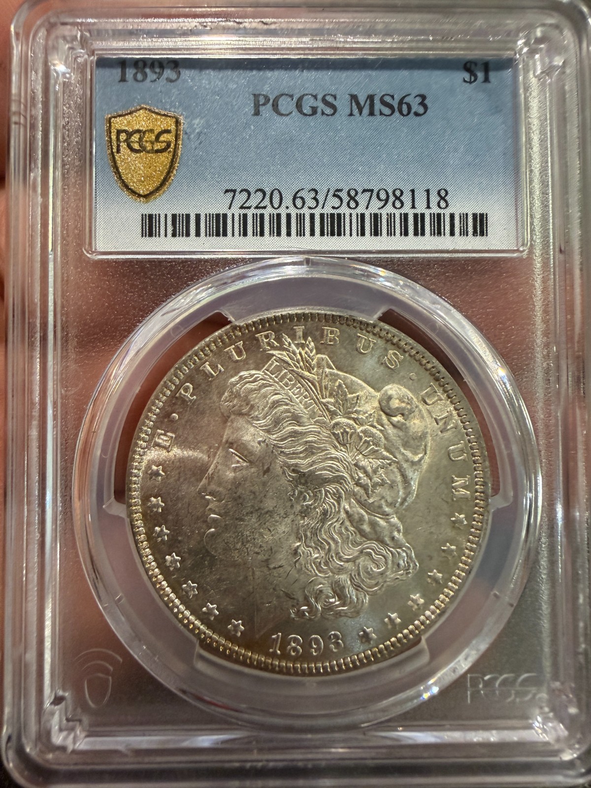 1893-P $1 PCGS MS63 Morgan Silver Dollar - Gorgeous Frosty White Gem