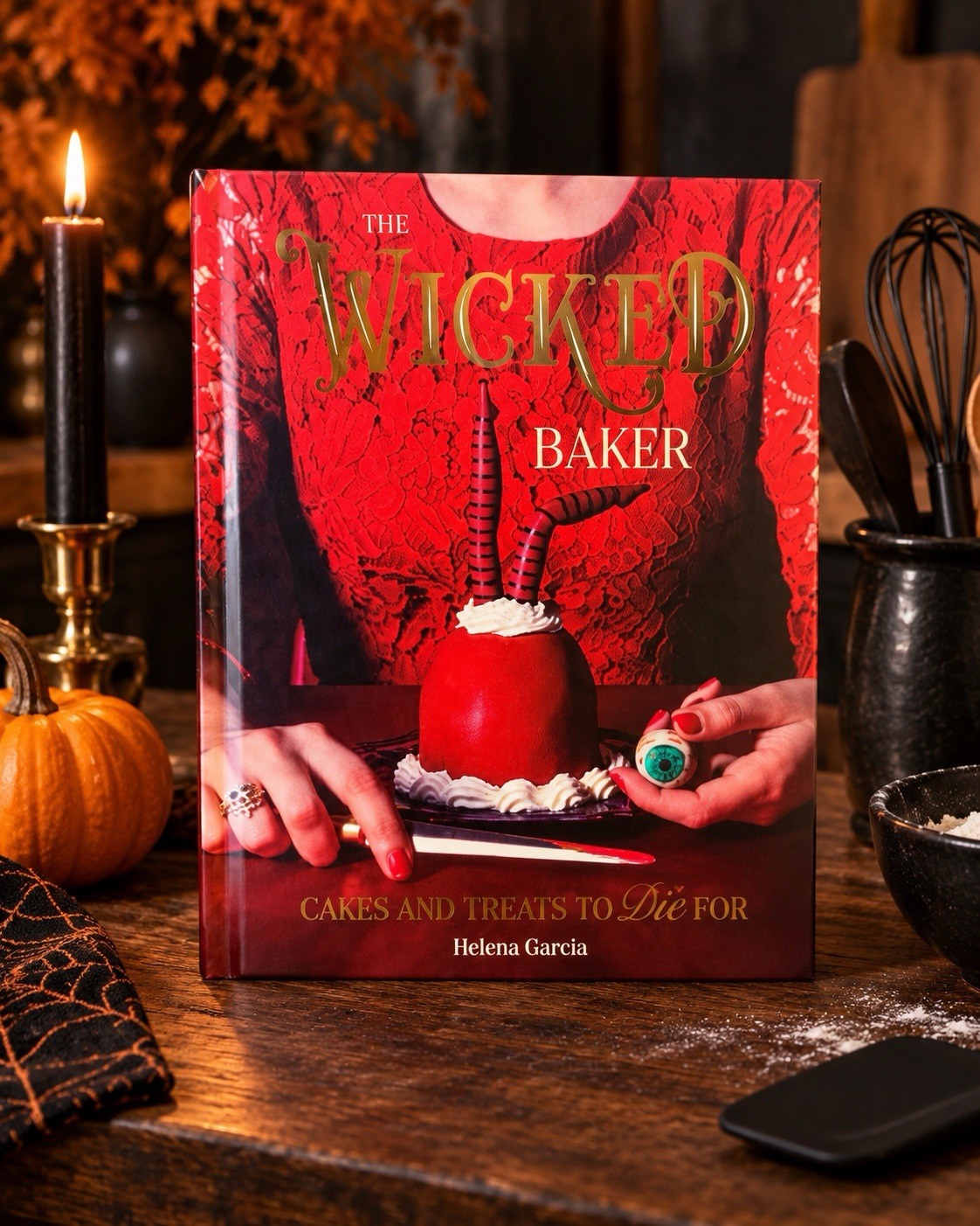 The Wicked Baker Cookbook Hardcover Helena Garcia Halloween Cakes Treats New
