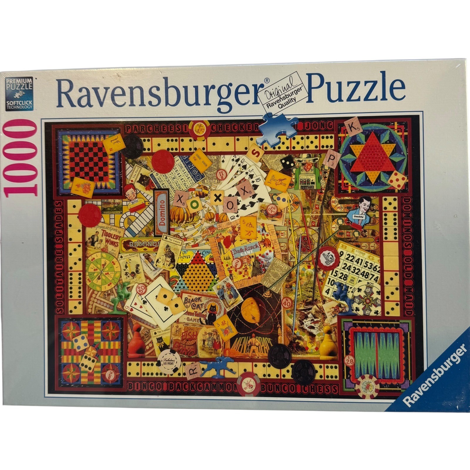 Ravensburger 1000 Piece Vintage Games Collage Jigsaw Puzzle New Sealed Ravensburger 1000 Piece Vintage Games Collage Jigsaw Puzzle New Sealed