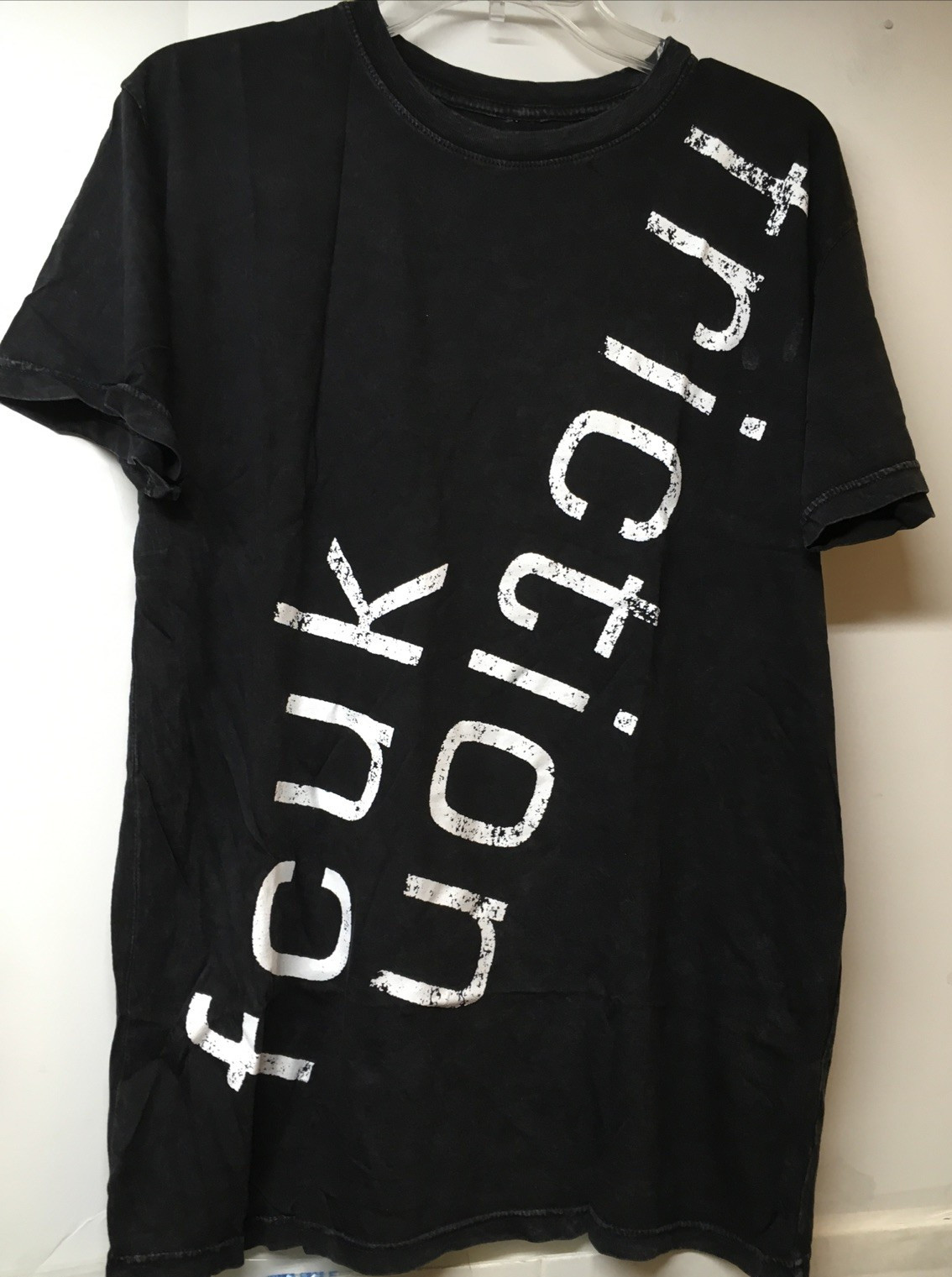 FCUK FRICTION T SHIRT (MEN\'S) SHORT SLEEVES BLACK O/S SIZE FIT SMALL/MEDIUM- NEW