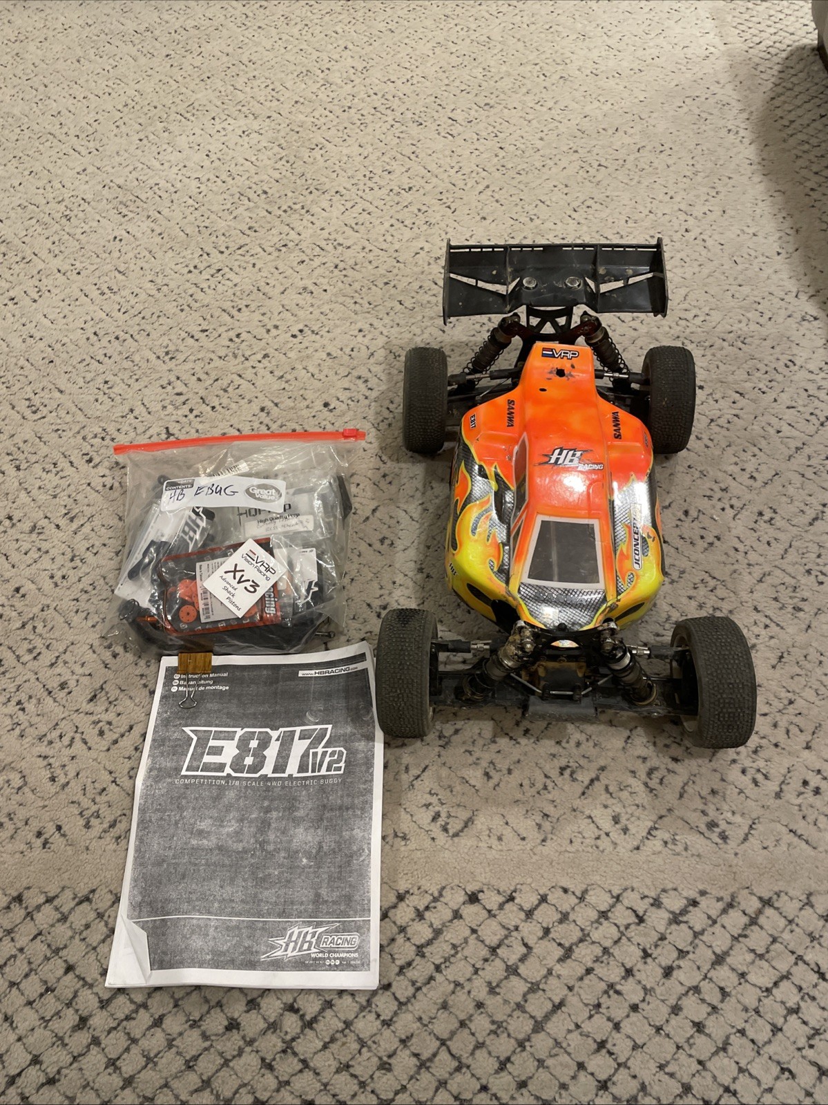 HB Racing E817 V2 1/8 4WD Electric Off-Road Buggy Roller 