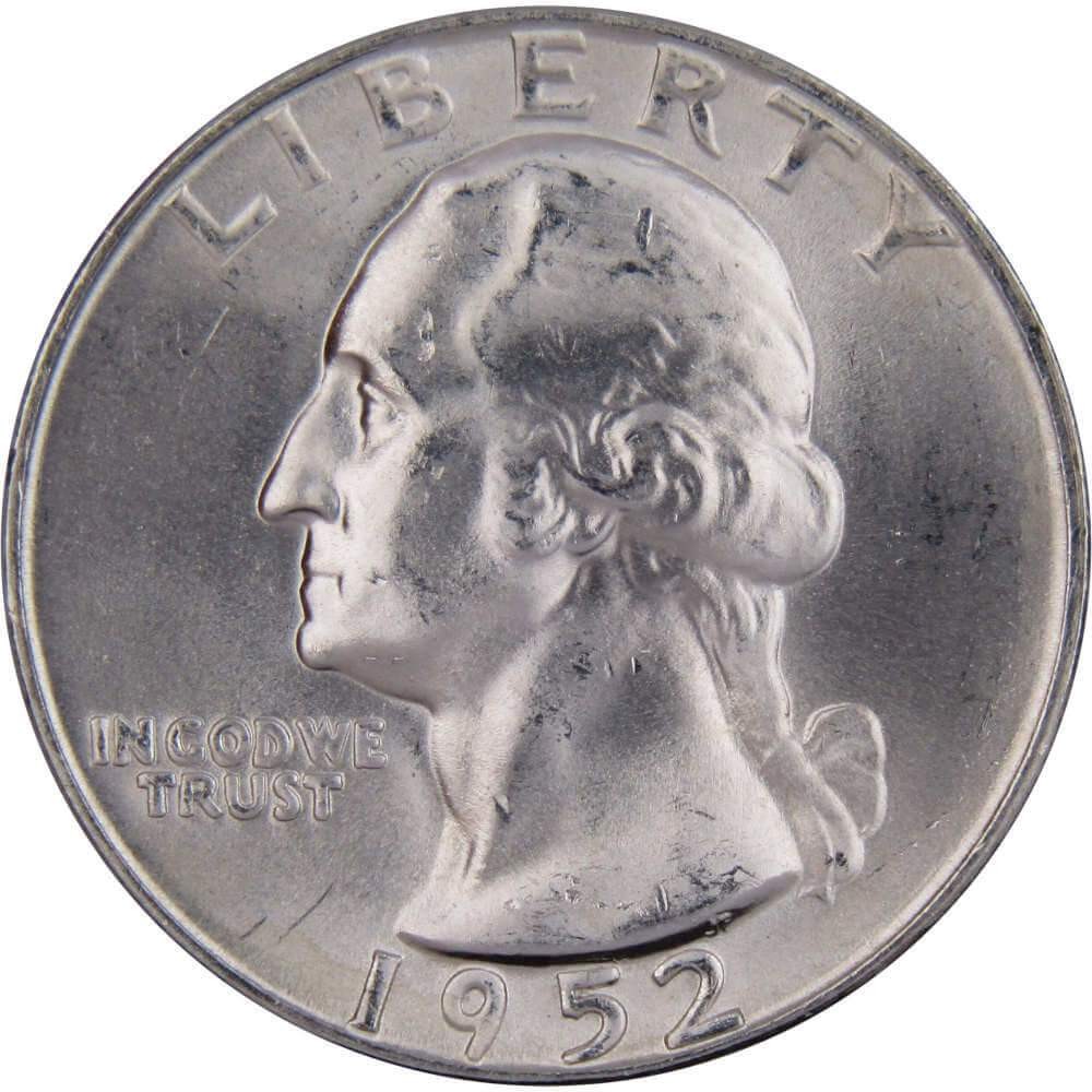 1952 D Washington Silver Quarter Uncirculated Mint State 25c Coin