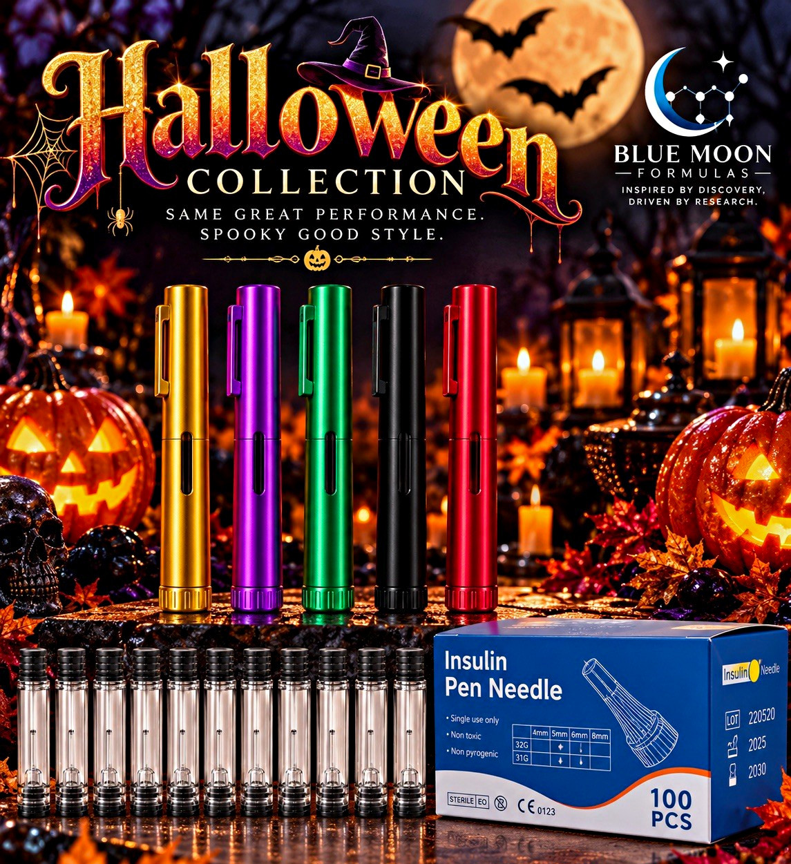 Blue Moon Formulas V4 Peptide Pens + Cartridges + needles  