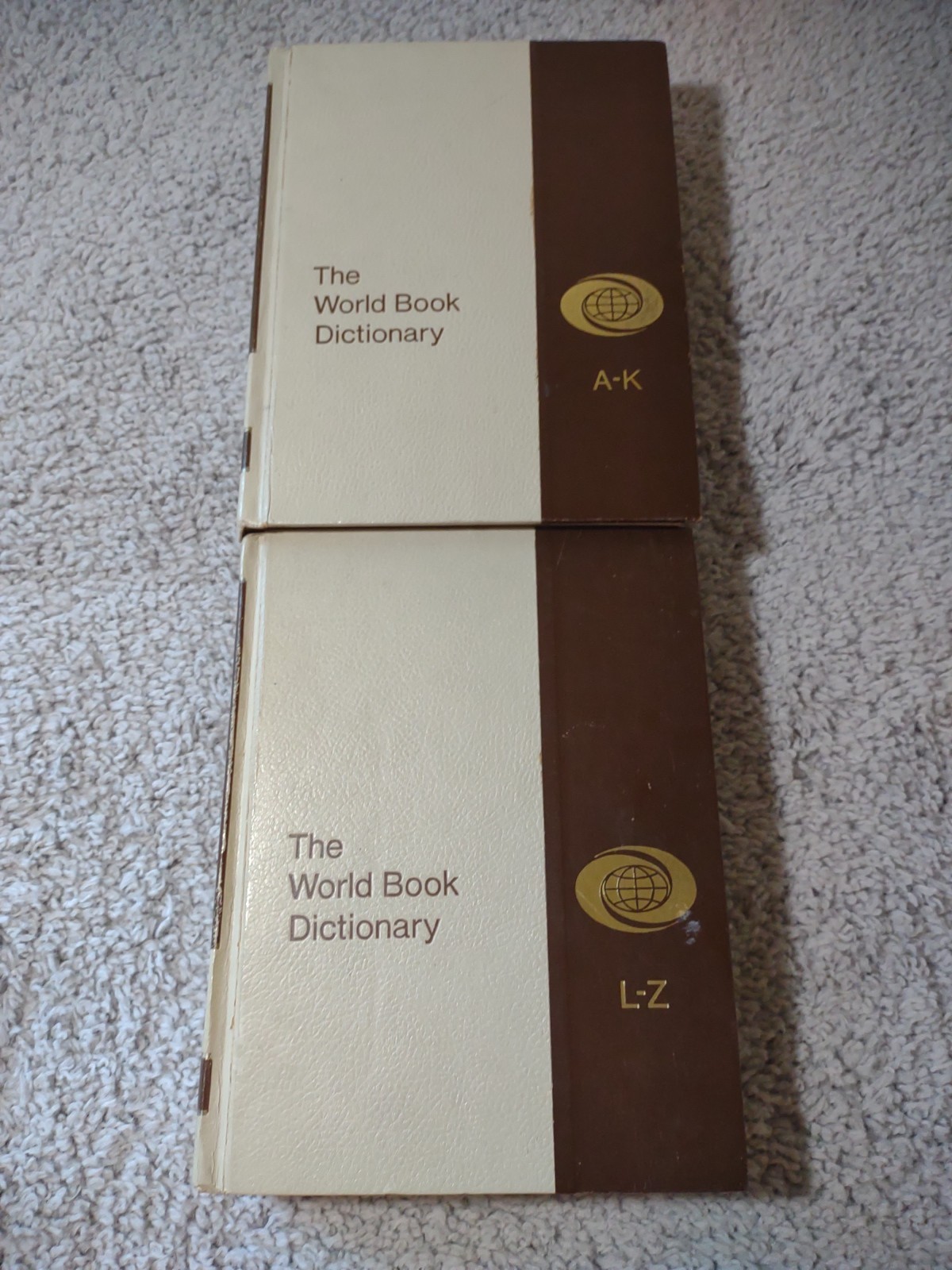 Vintage 1973 Webster's World Book Dictionary Complete Set Of 2 A-K & L-Z Gold G