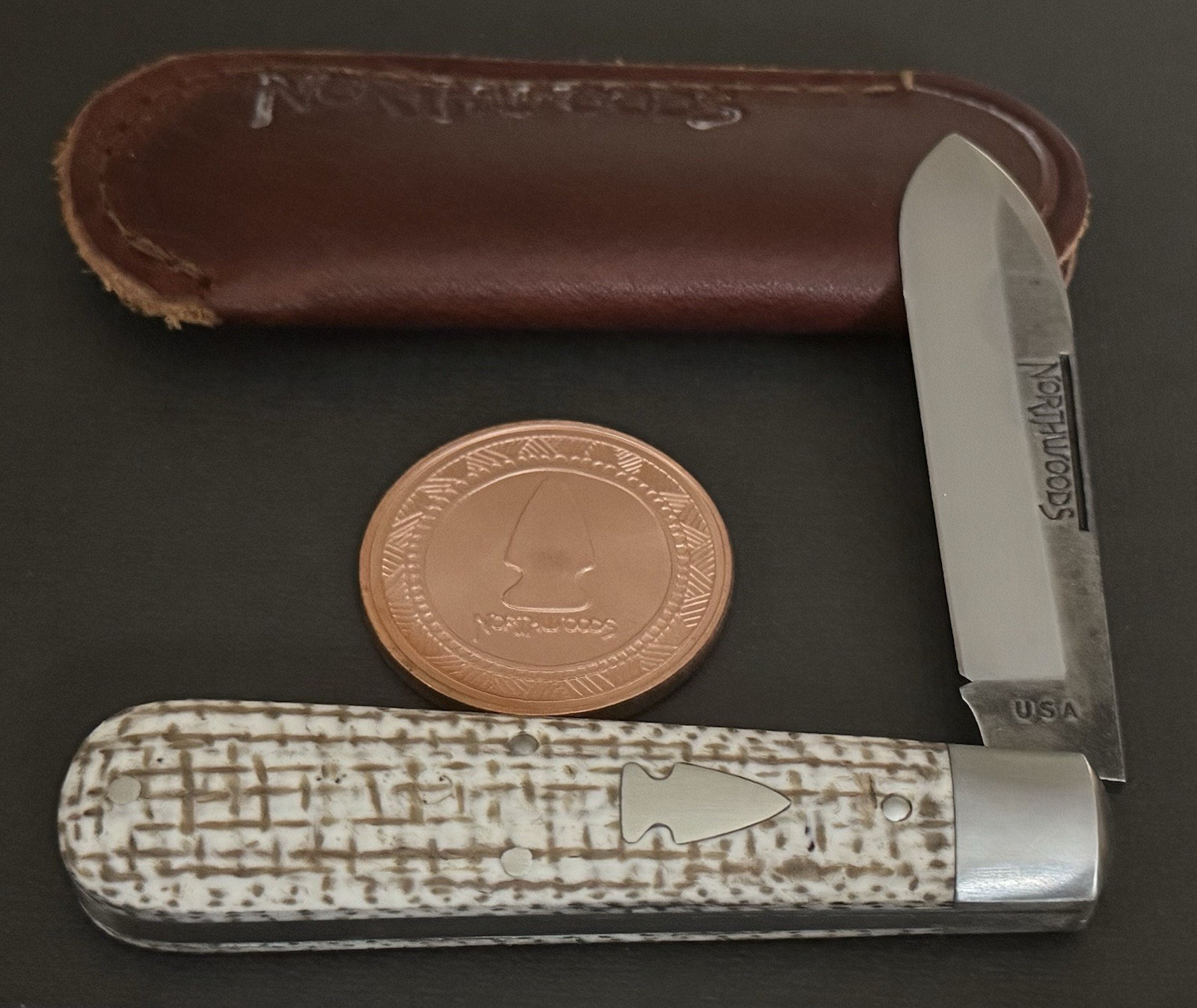 🔥 NORTHWOODS HERITAGE JACK KNIFE GEC 86 BURLAP MICARTA - COMES WITH GOODS RARE 🔥 NORTHWOODS HERITAGE JACK KNIFE GEC 86 BURLAP MICARTA - COMES WITH GOODS RARE