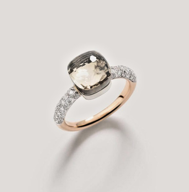 Pomellato Nudo Petite Natural White topaz Ring for Her,925 Sterling Silver Ring