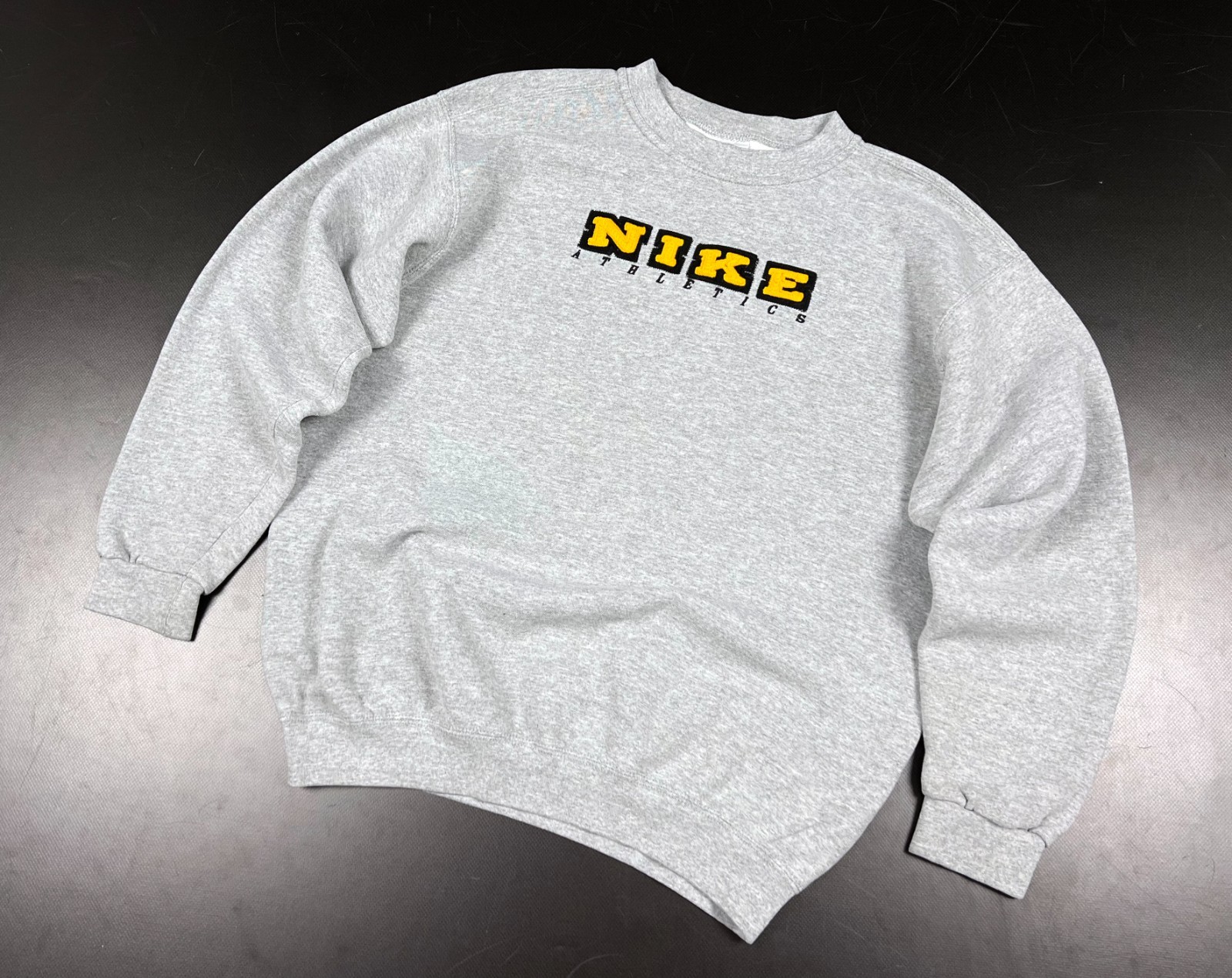 Vintage Men\'s NIKE Big Logo Gray Cotton Y2k Casual Sweatshirt Sweaters Size S/M