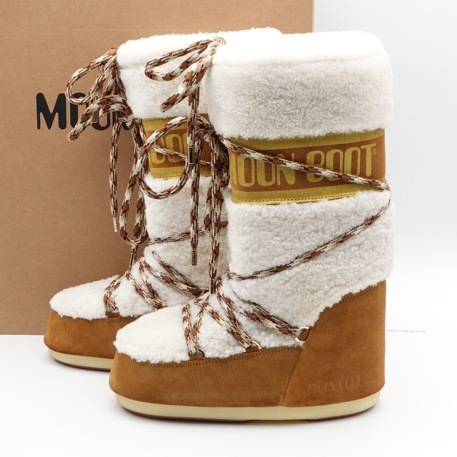 Women\'s 8-9.5 / EU 39-41 Moon Boot Icon Shearling Suede Winter Snow Boot Whiskey