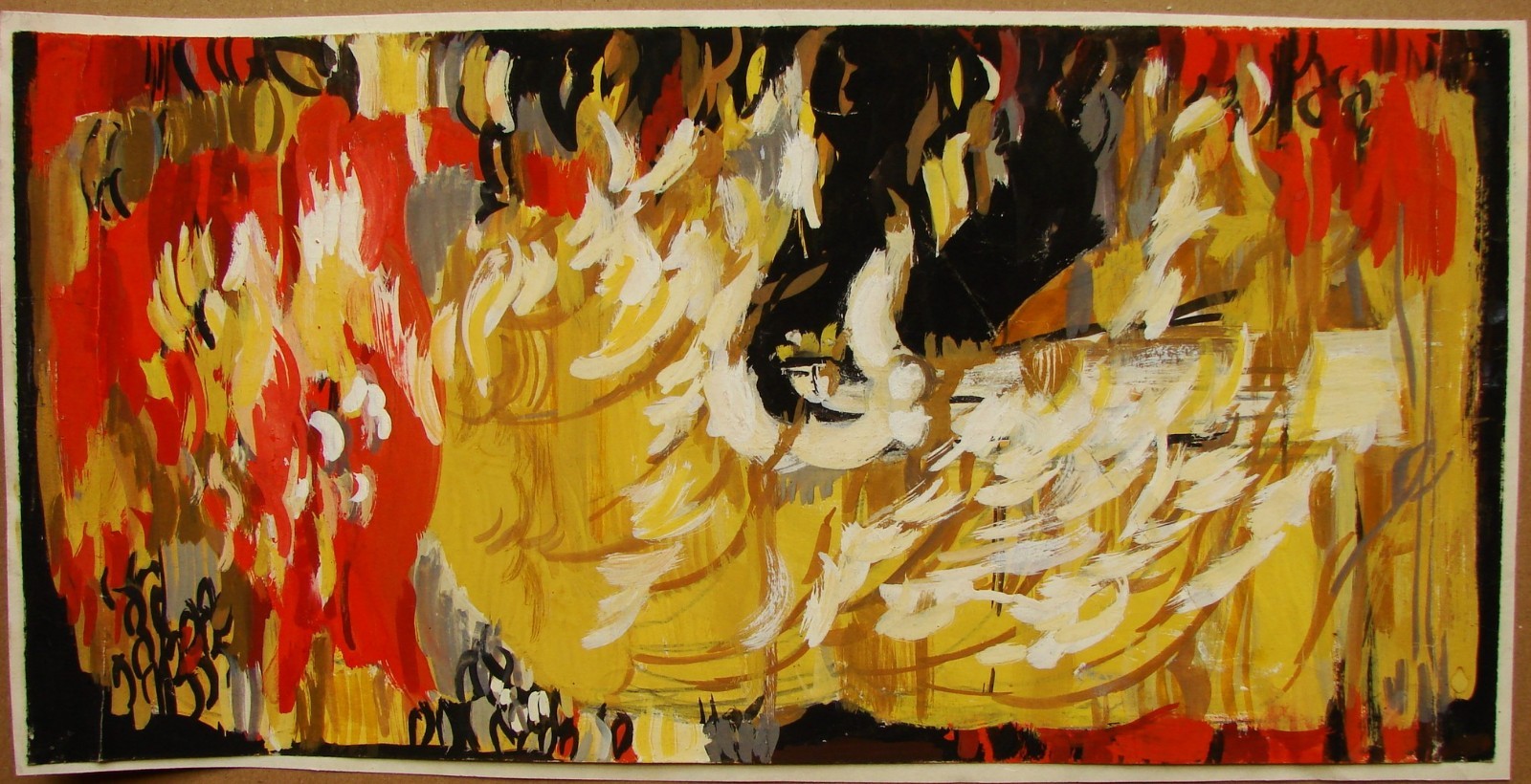 Ukrainian Soviet Painting avantgarde Abstract figure mermaid Mavka theater scene