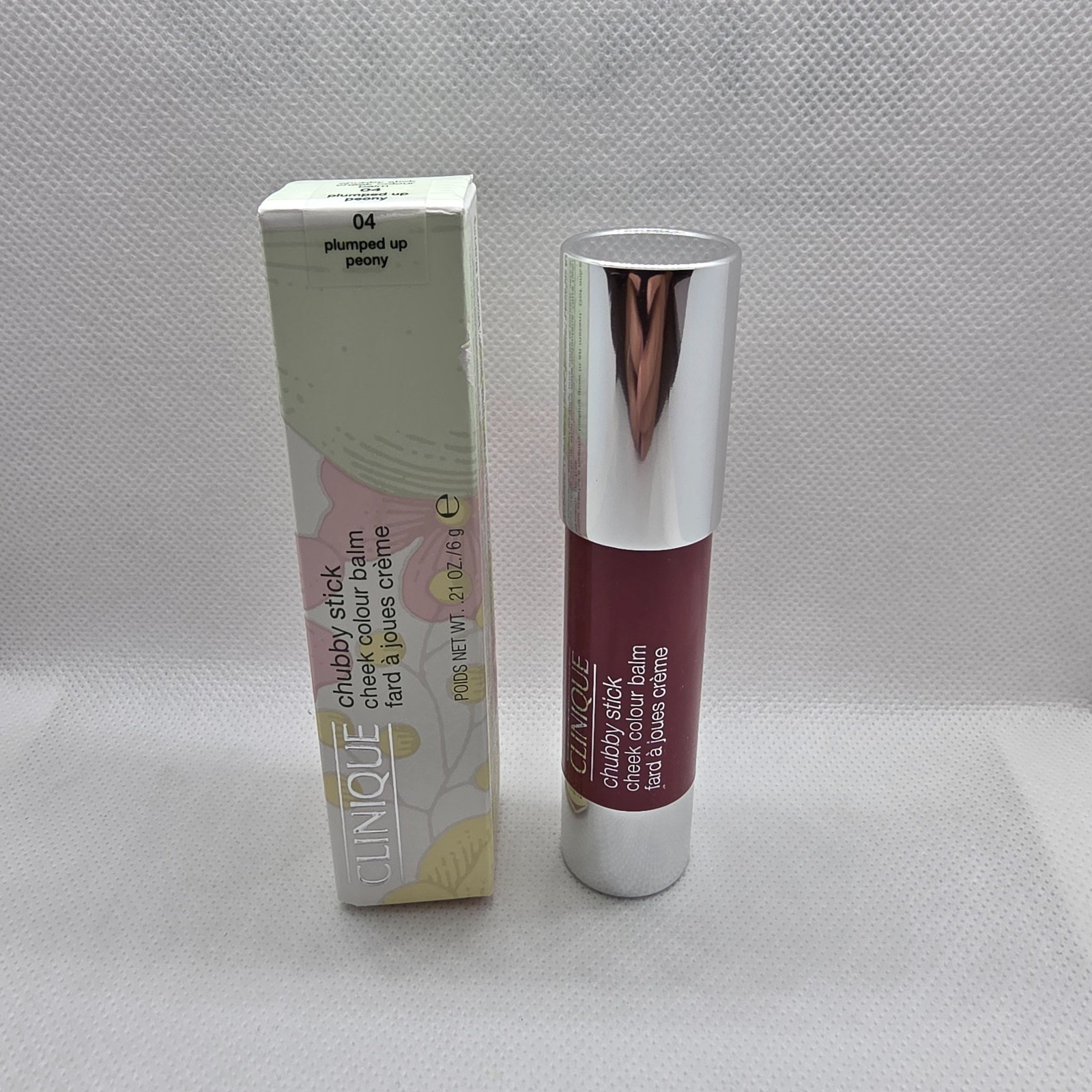 Clinique Chubby Stick Cheek Color Balm  04 Plumped Up Peony Full Size 0.21oz NIB