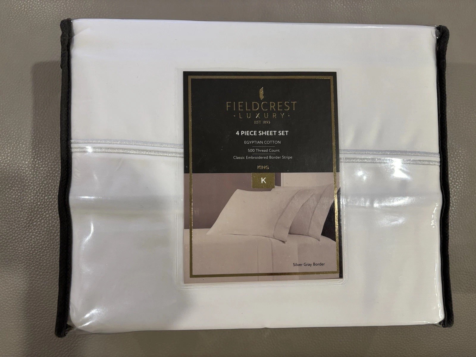 NEW 100% Cotton Fieldcrest King  4 Piece Egyptian Cotton Set