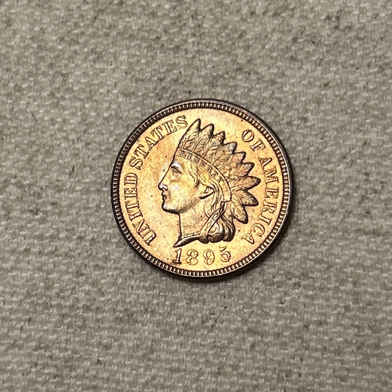 1895 Indian Head Cent Penny, Gem BU Red Brown, Sharp Strike #VCS