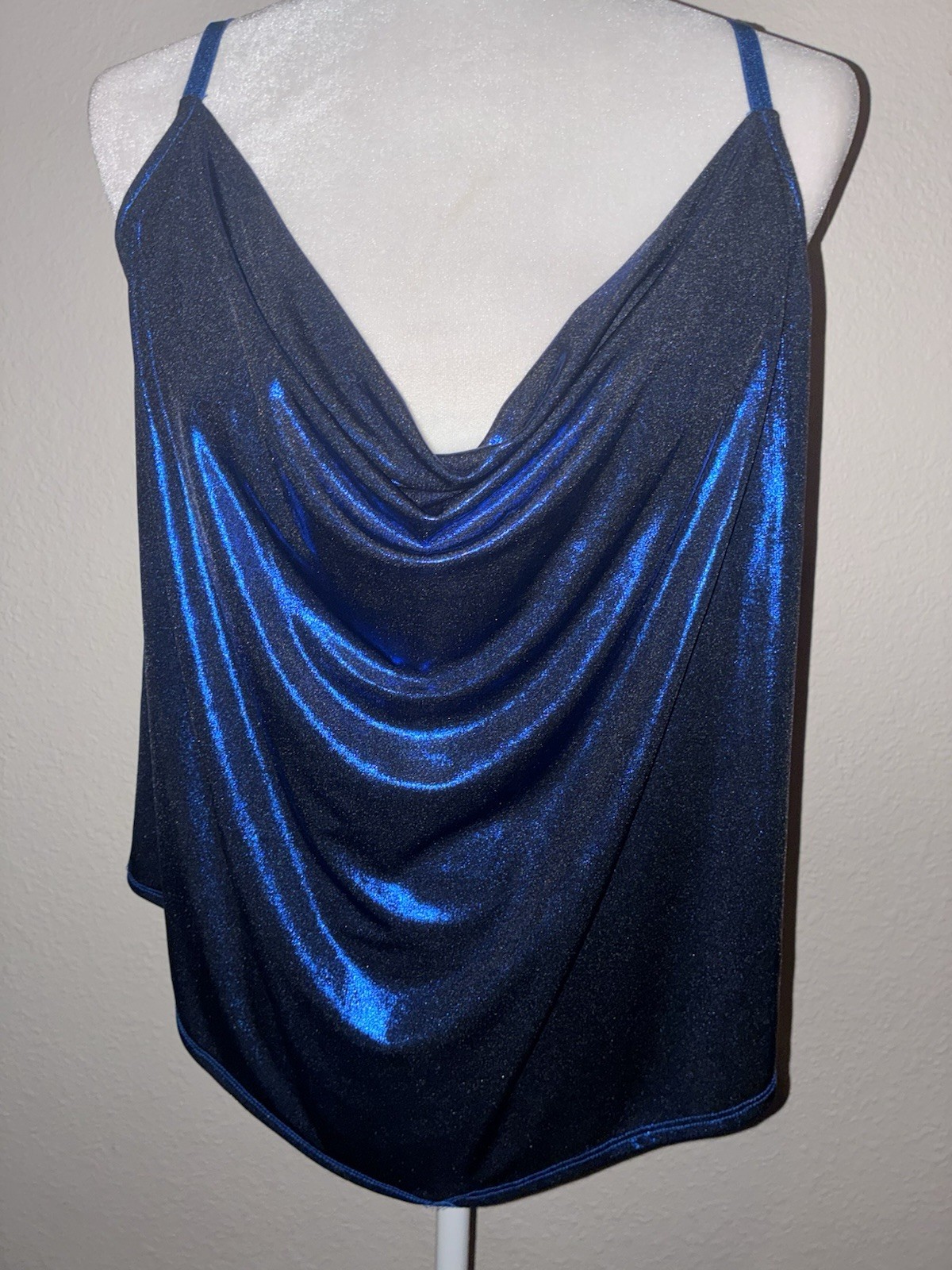 Torrid Liquid Shine Cowl Cami 00 10 Blue New