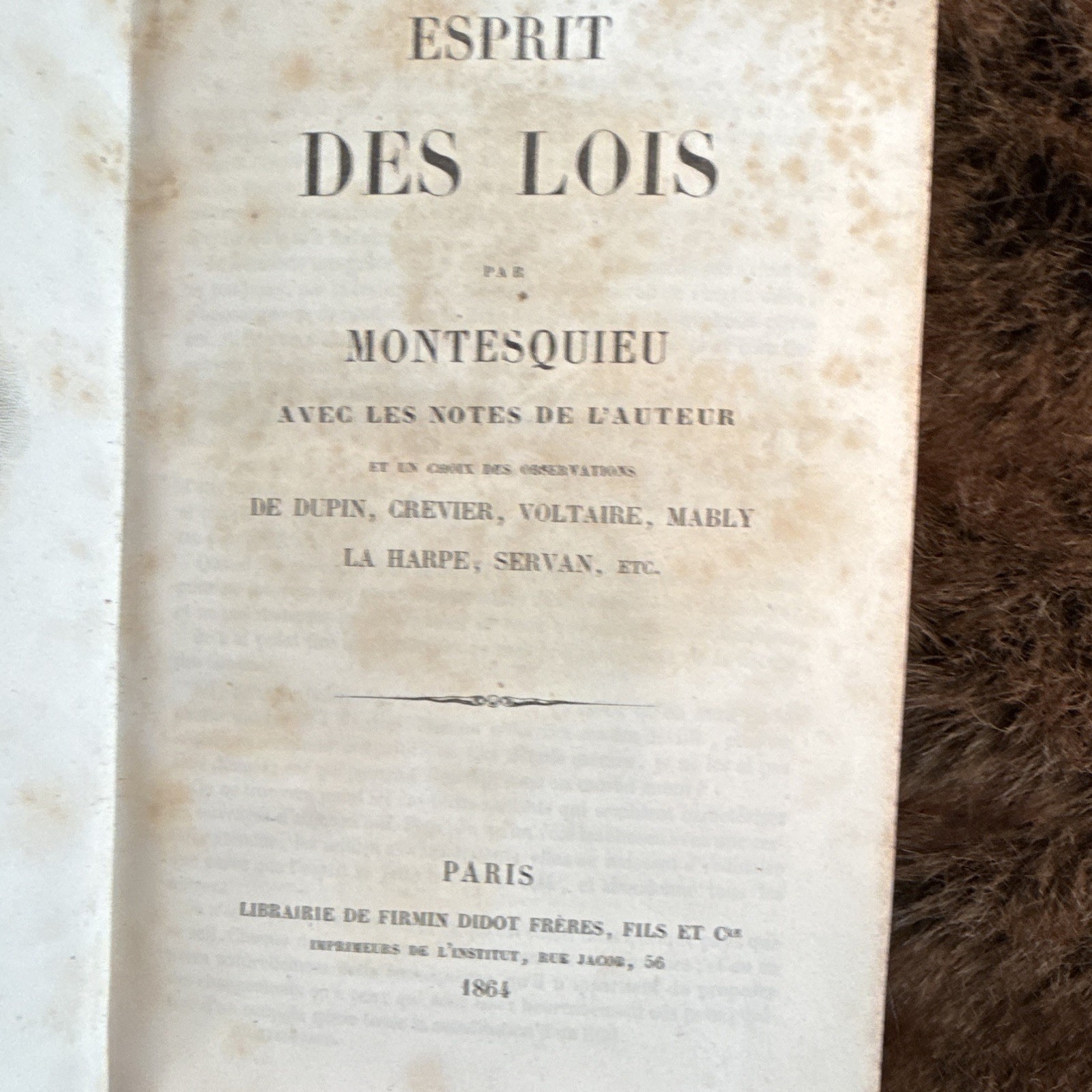 Montesquieu Esprit des Lois Leather Paris Firmin Didot 1864 Illus French Montesquieu Esprit des Lois Leather Paris Firmin Didot 1864 Illus French