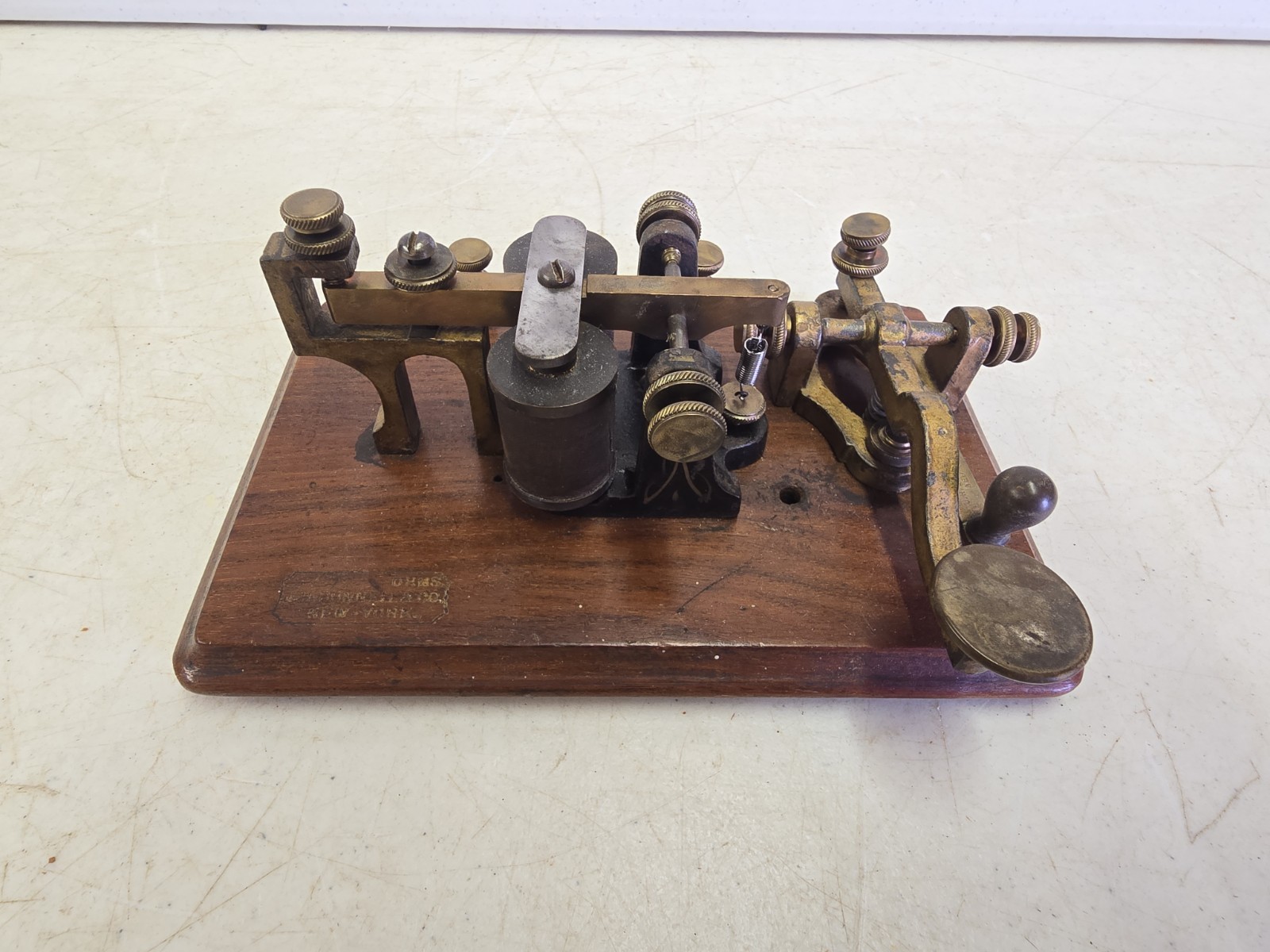 Antique 19C JH Bunnell Pat Date May 1 1877 Morse Code Telegraph Key & Sounder Antique 19C JH Bunnell Pat Date May 1 1877 Morse Code Telegraph Key & Sounder