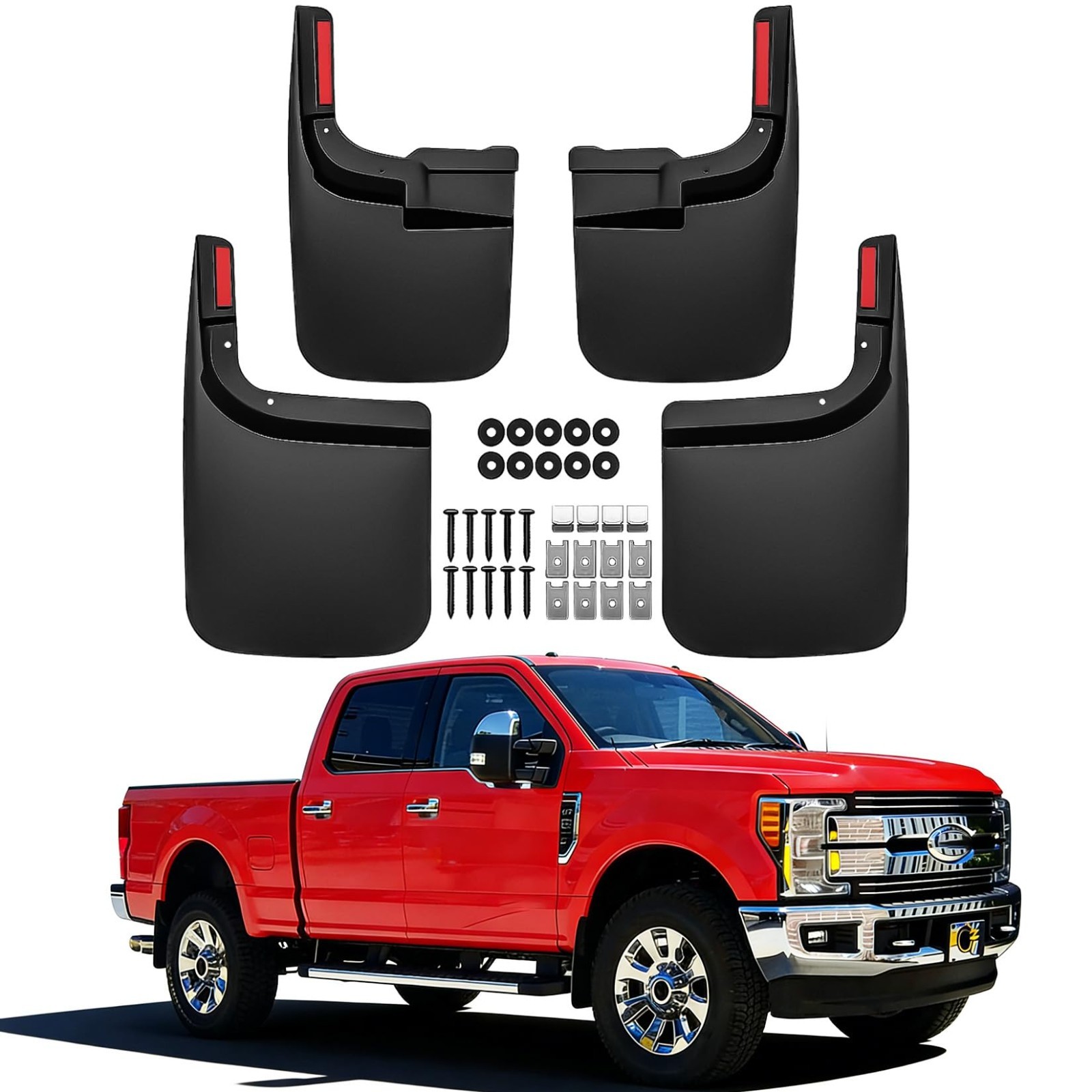 4PCS Mud Flaps for Ford F-250 F-350 2017-2026 Front Rear Splash Guards