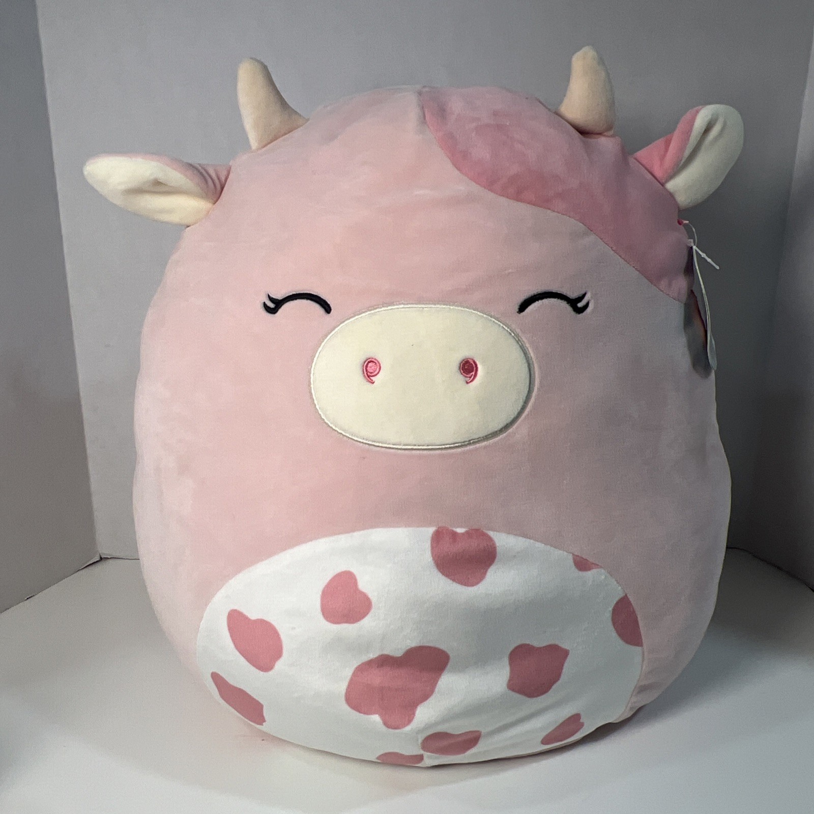 Squishmallows Official Kellytoy Squishy Soft Plush 16 Inch, Clay The Pink Cow