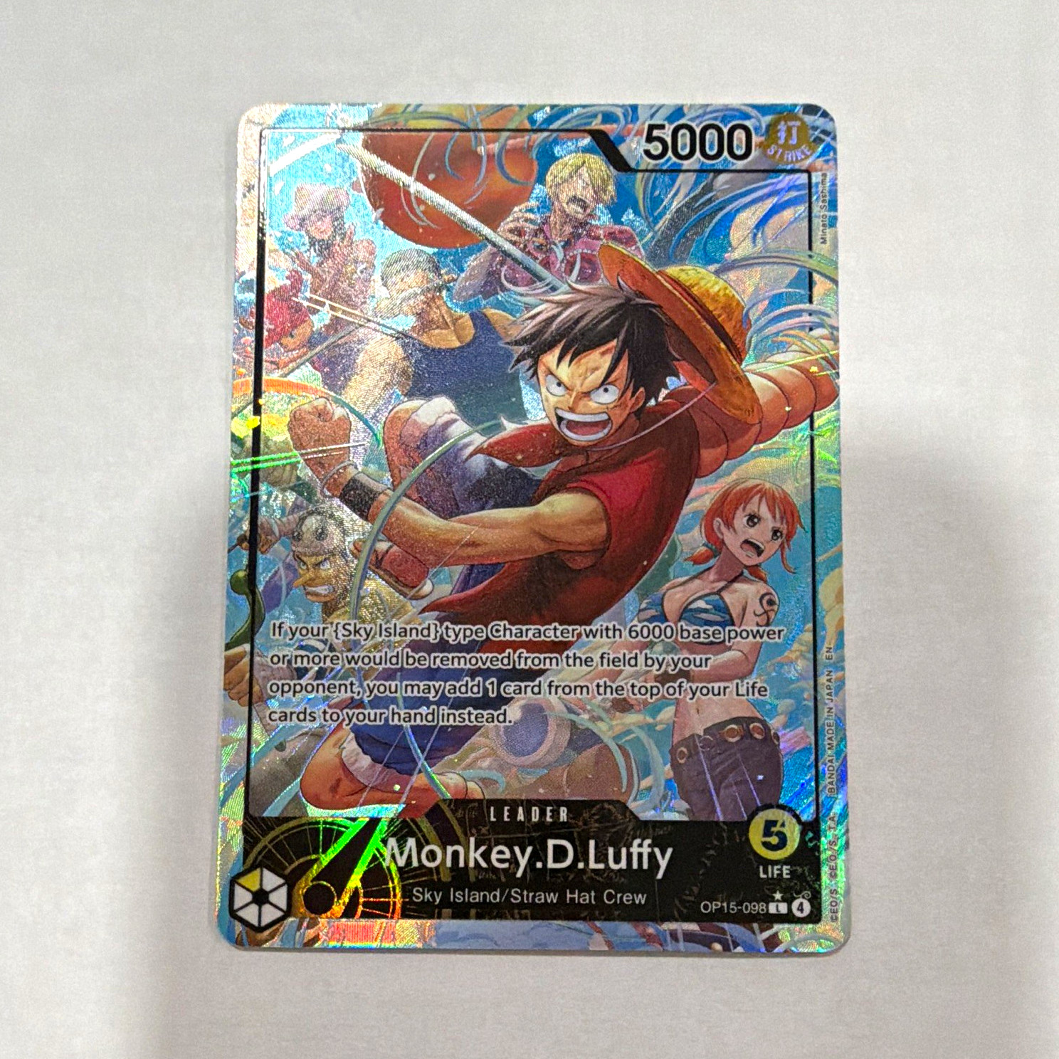 Monkey.D.Luffy (Alternate Art) Foil Lead Adventure on Kami\'s Island OP15-098 NM