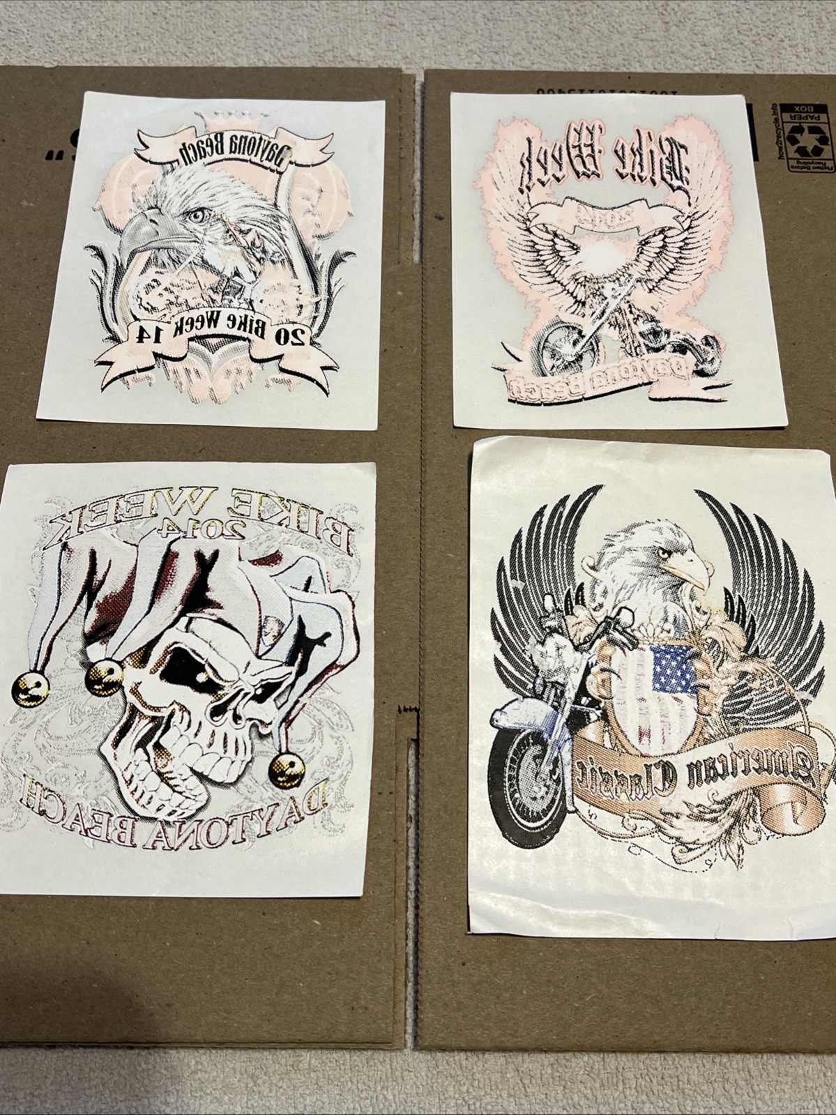 VTG Daytona Bike Week 2014 Heat Transfer Lot 4 Eagle Skull Motorcycle Biker USA