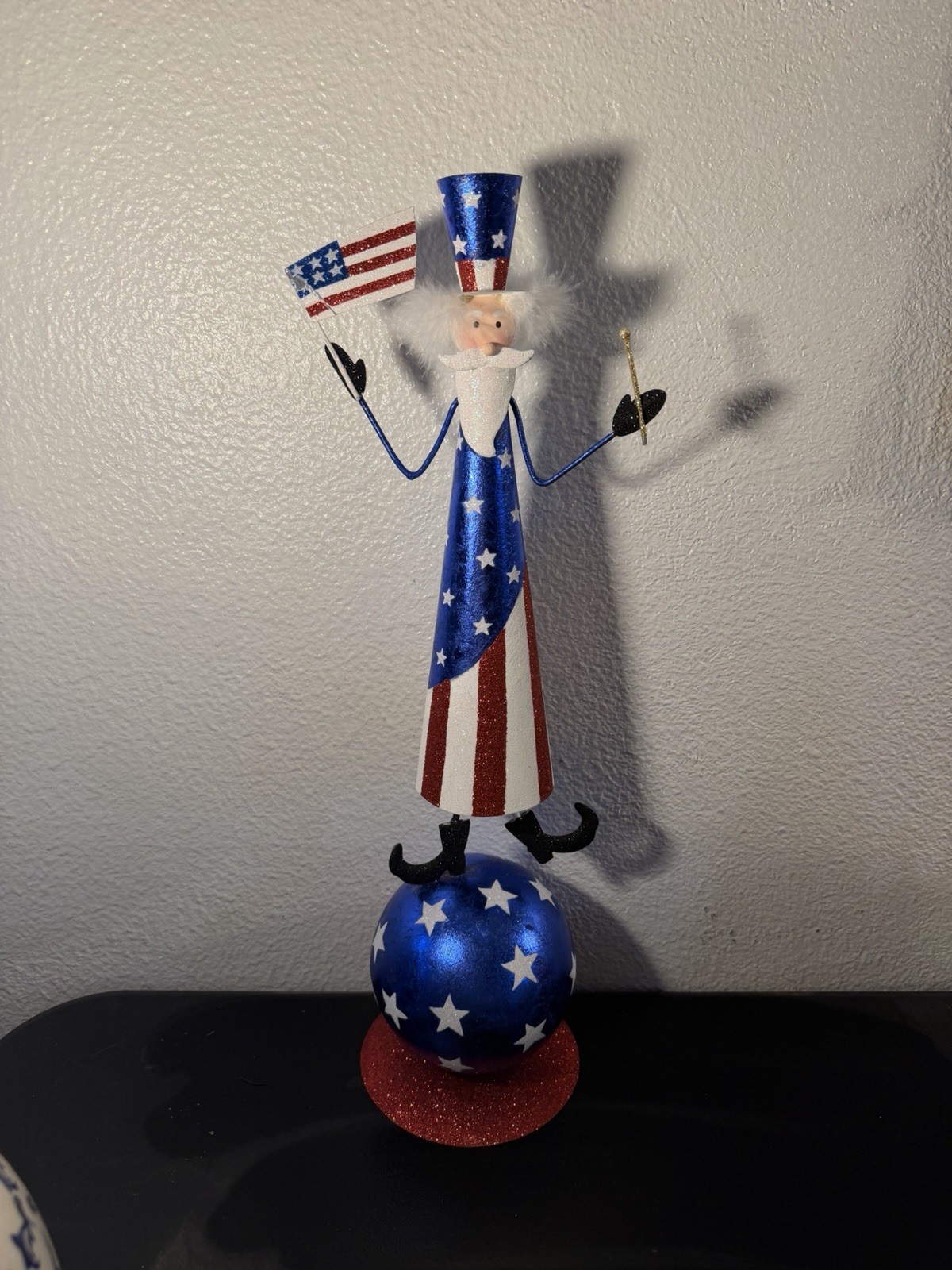 PIER 1 ONE Patriotic 4th of July Americana Uncle Sam Metal Kinetic Vintage RARE