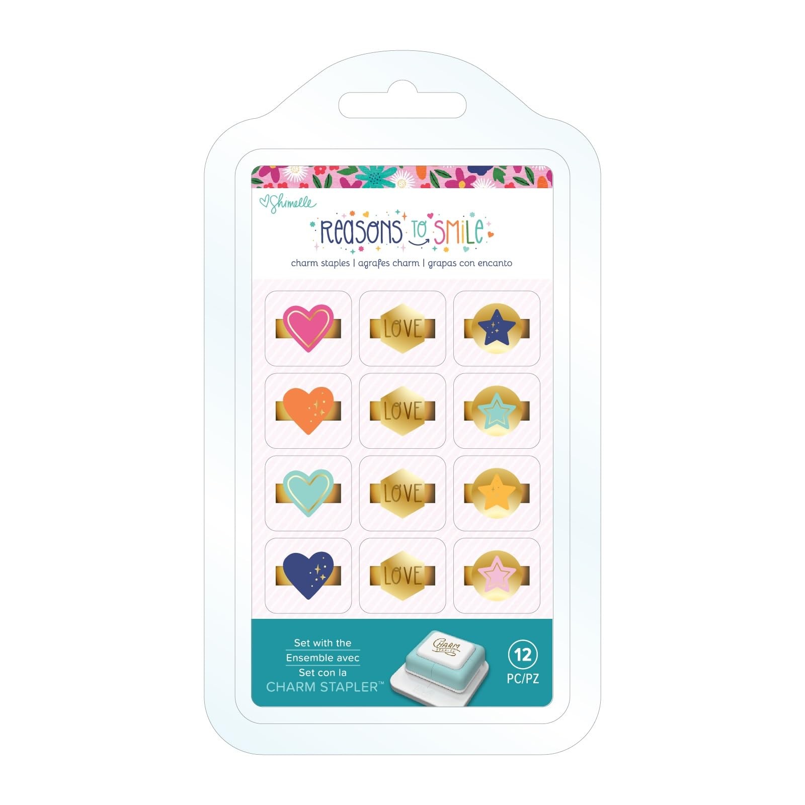 American Crafts Shimelle Reasons to Smile Charm Staples-12 Pieces American Crafts Shimelle Reasons to Smile Charm Staples-12 Pieces